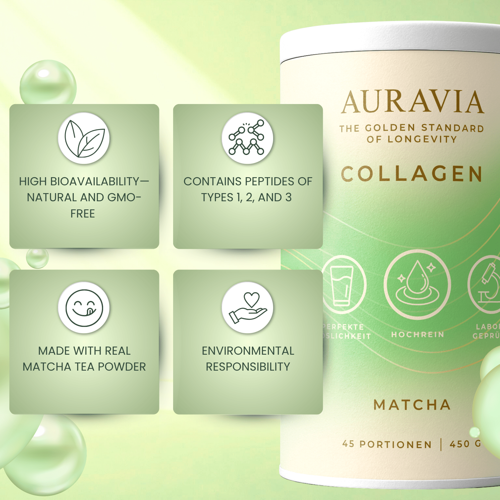 Nahrungsergänzungsmittel, AURAVIA® Kollagen Pulver 450 g Collagen Hydrolysat für Pflege zu Hause – Detailansicht 22