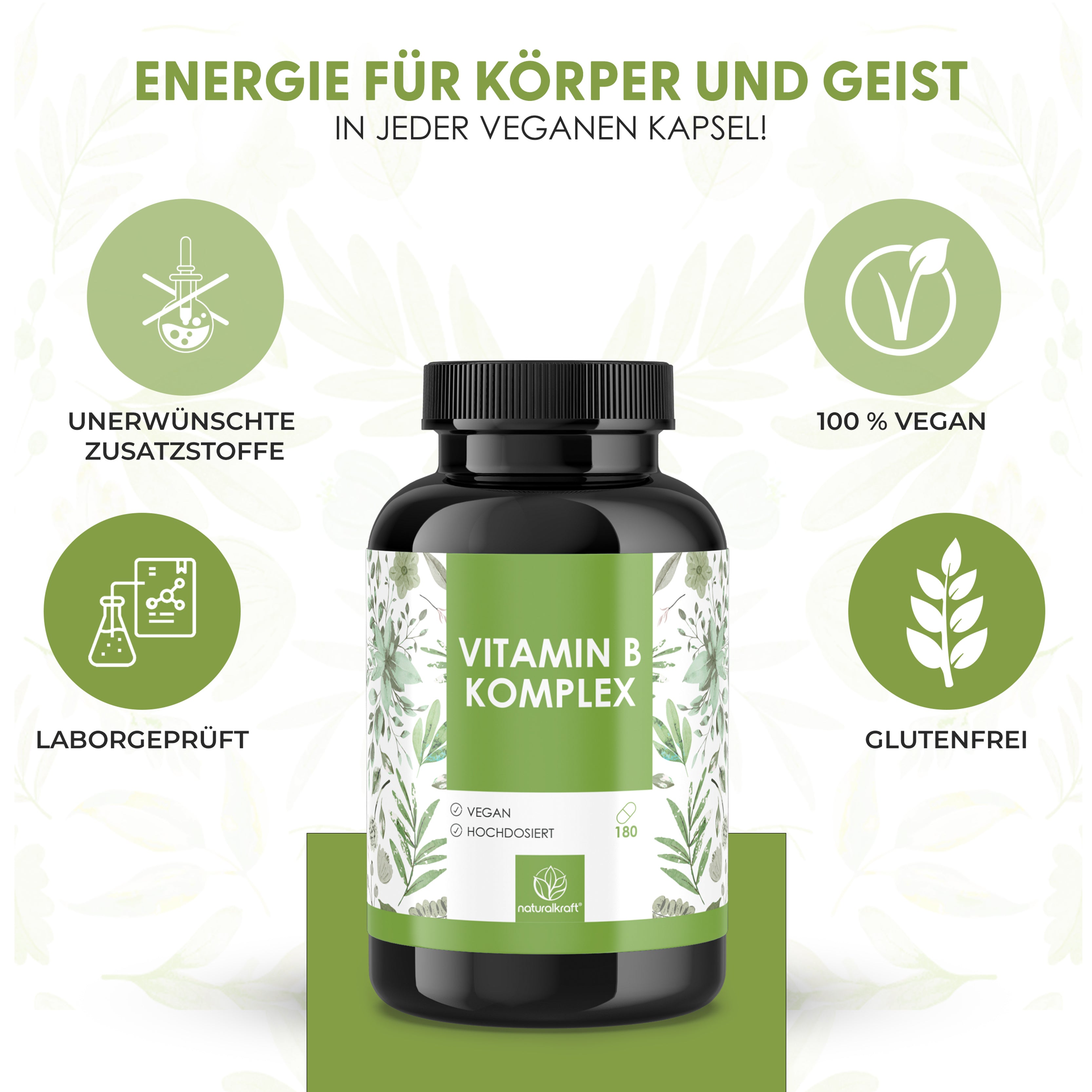 Nahrungsergänzungsmittel, B12) für Energie für Energie und Pflege zu Hause – Detailansicht 2