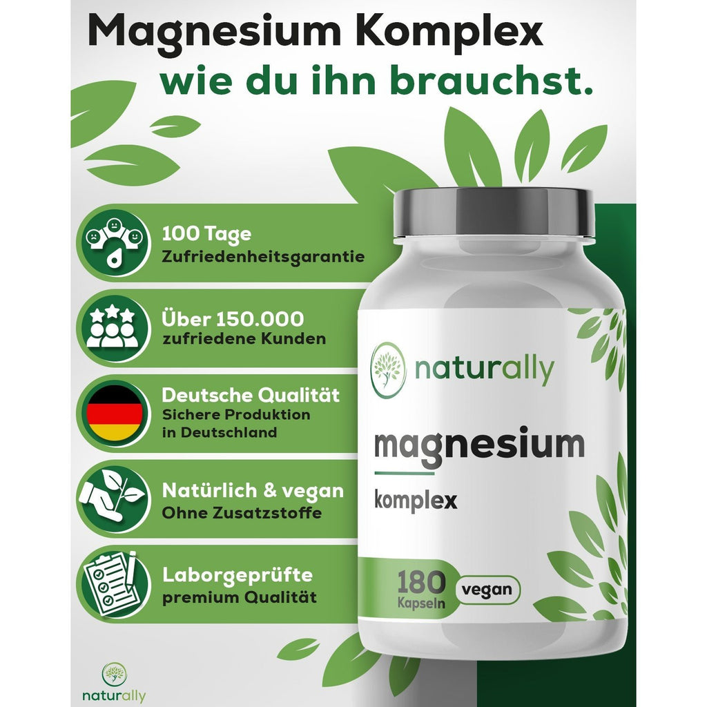 Nahrungsergänzungsmittel, Magnesium Komplex hochdosiert [180 Kapseln] 400mg für Pflege zu Hause und Alltag – Detailansicht 8