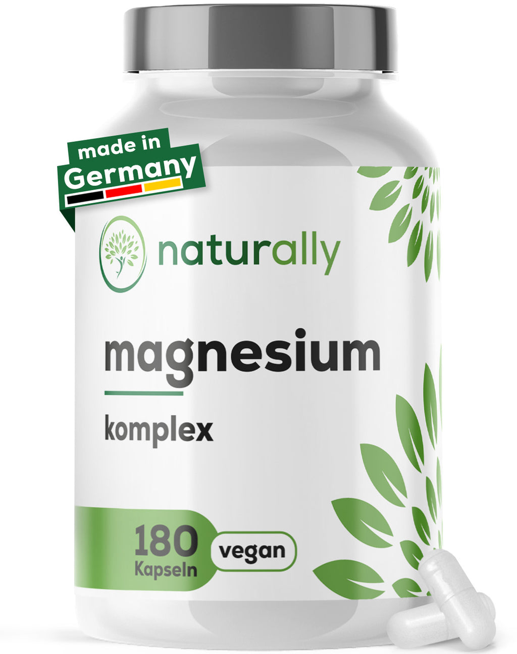 Nahrungsergänzungsmittel, Magnesium Komplex hochdosiert [180 Kapseln] 400mg für Pflege zu Hause und Alltag – Detailansicht 9