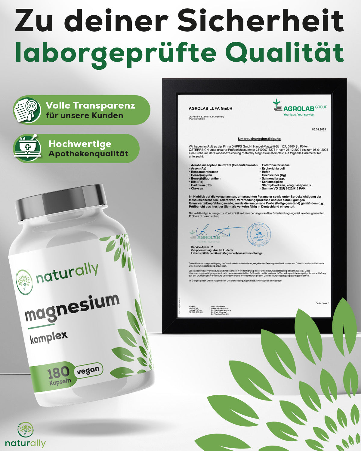 Nahrungsergänzungsmittel, Magnesium Komplex hochdosiert [180 Kapseln] 400mg für Pflege zu Hause und Alltag – Detailansicht 14