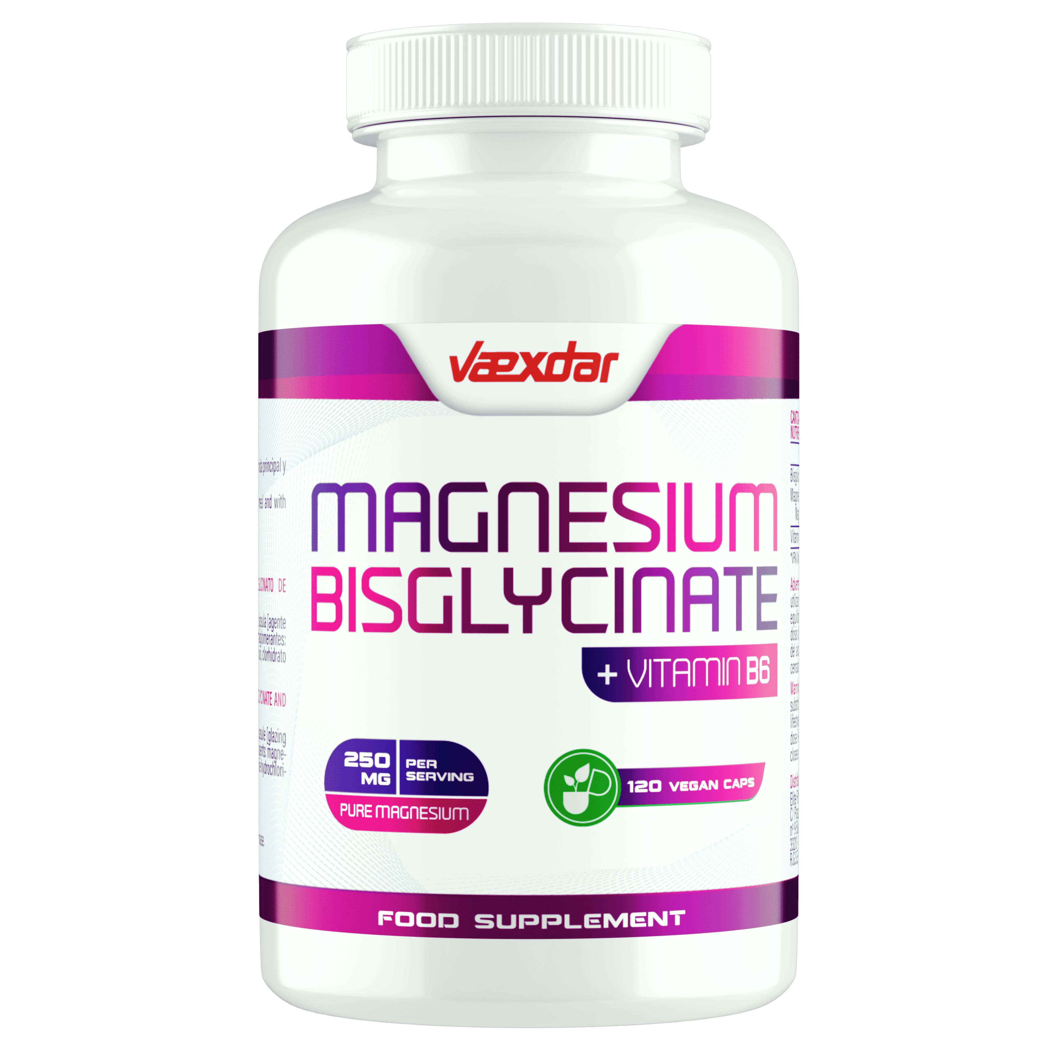 Nahrungsergänzungsmittel, Magnesium und Vitamin B6 Magnesium Bisglycinat für Pflege zu Hause und Alltag – Hauptansicht