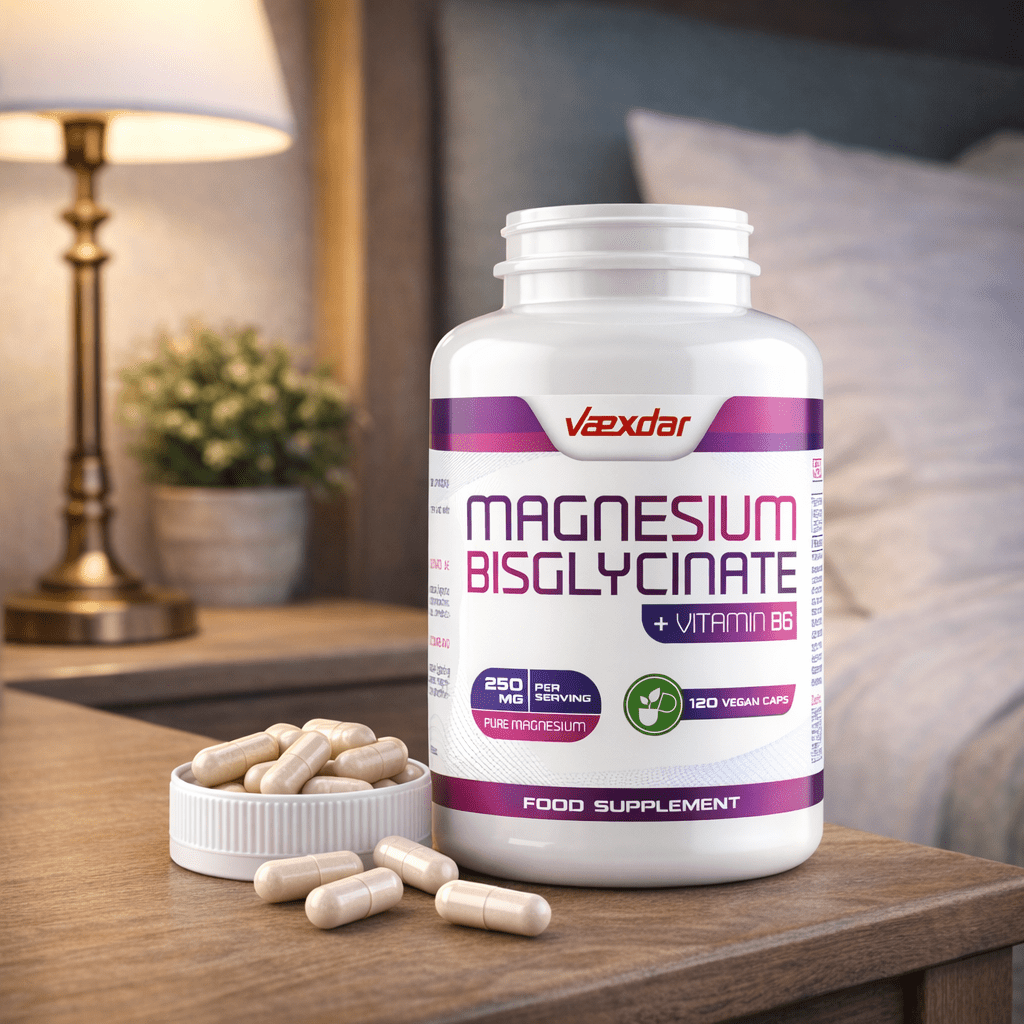 Nahrungsergänzungsmittel, Magnesium und Vitamin B6 Magnesium Bisglycinat für Pflege zu Hause und Alltag – Detailansicht 2