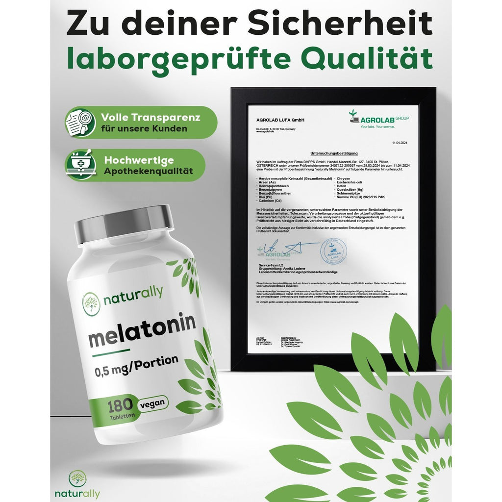 Nahrungsergänzungsmittel, naturally Melatonin Tabletten [180 vegane für Pflege zu Hause und Alltag – Detailansicht 4