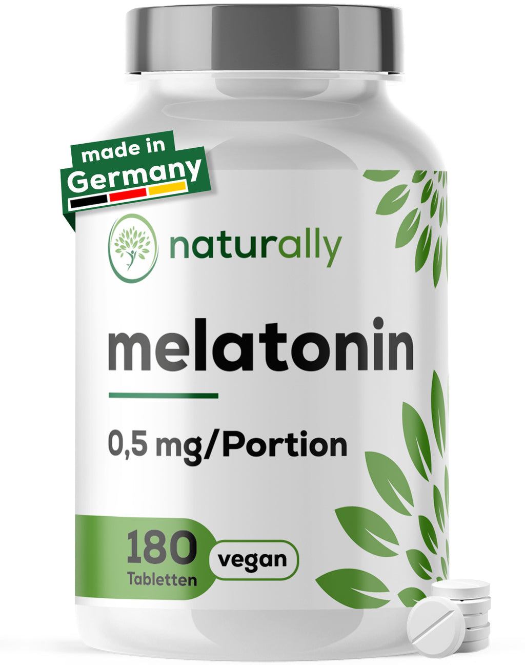 Nahrungsergänzungsmittel, naturally Melatonin Tabletten [180 vegane für Pflege zu Hause und Alltag – Detailansicht 7