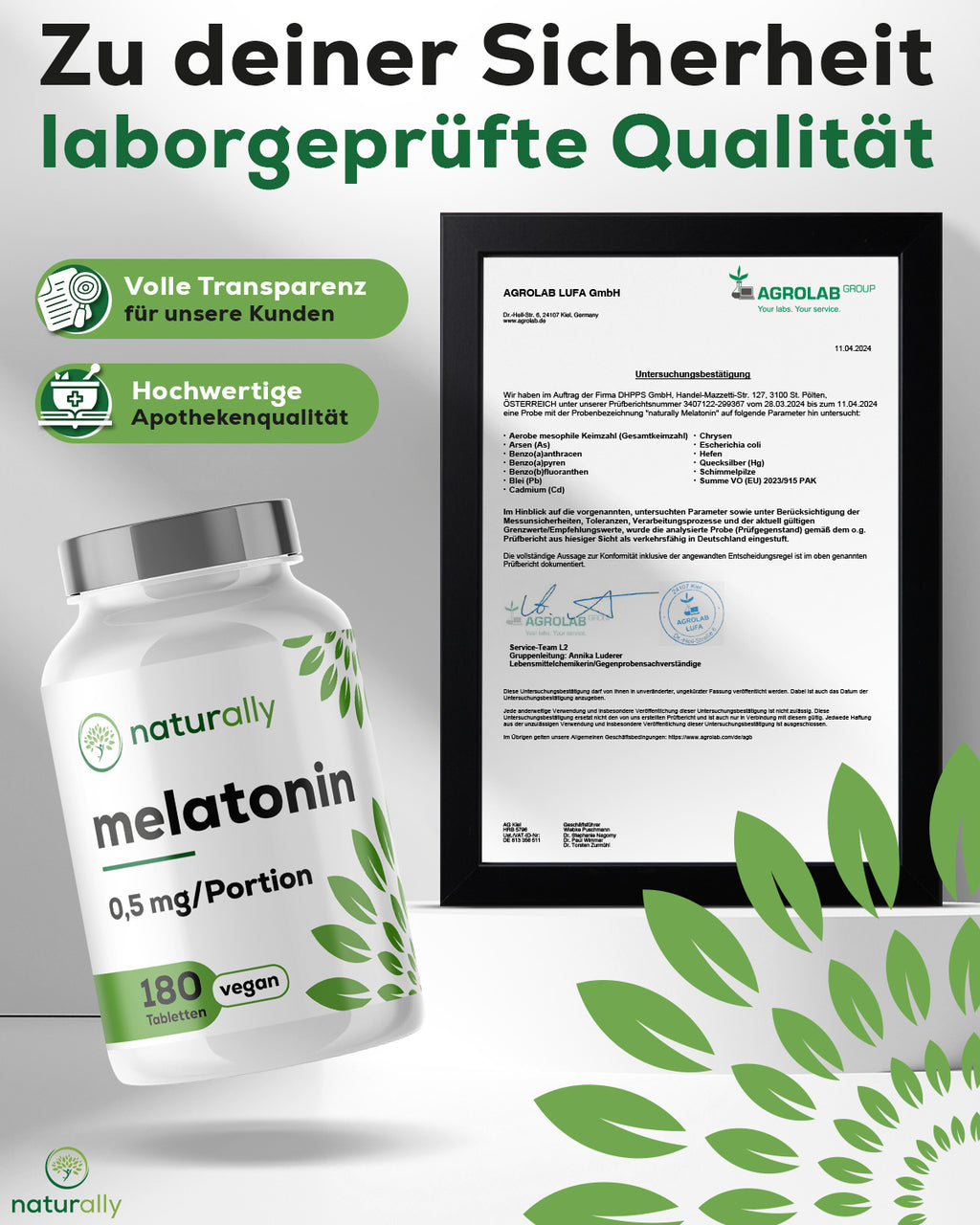 Nahrungsergänzungsmittel, naturally Melatonin Tabletten [180 vegane für Pflege zu Hause und Alltag – Detailansicht 10