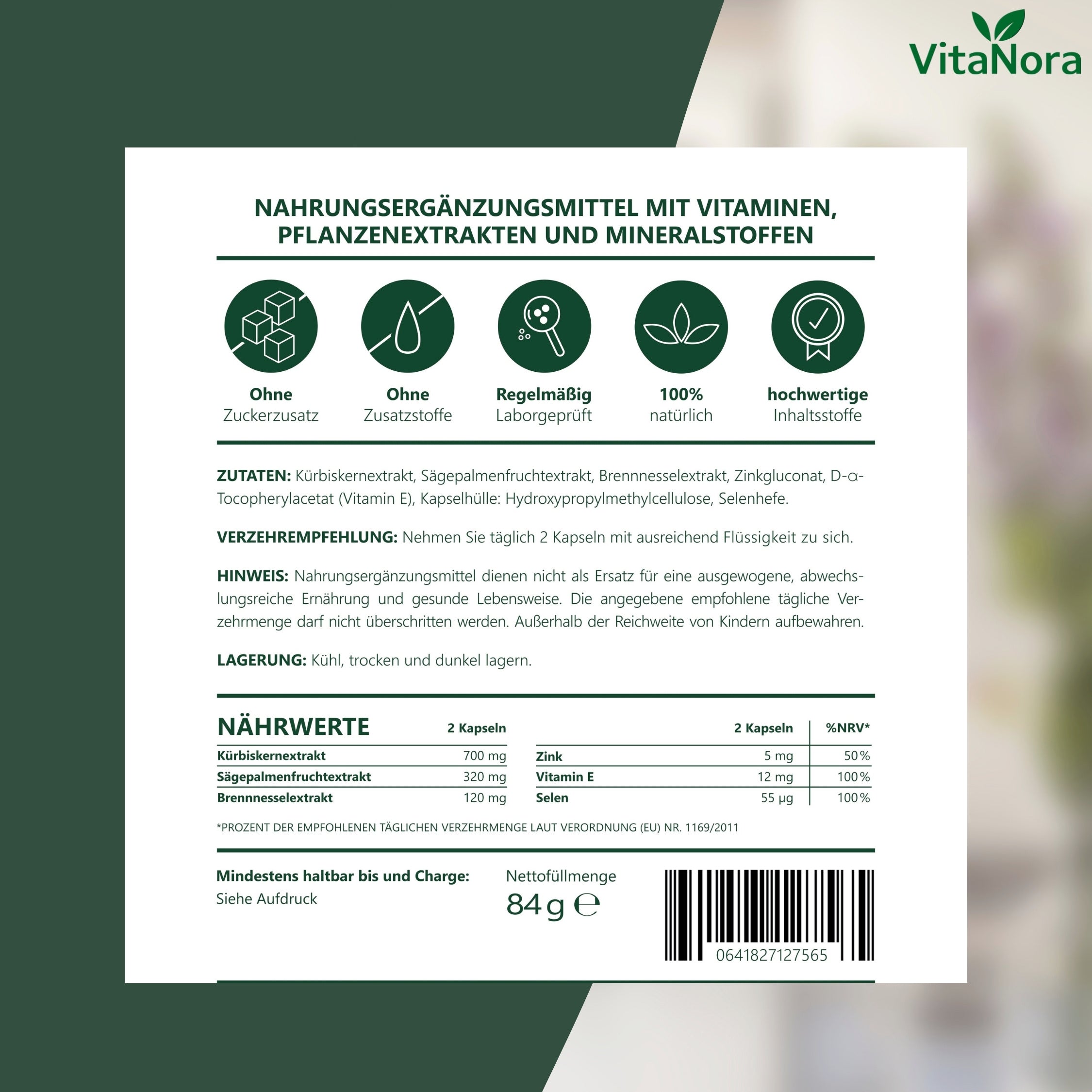 Nahrungsergänzungsmittel, Prostata+ Komplex 120 Kapseln hochdosiert für Pflege zu Hause und Alltag – Detailansicht 5