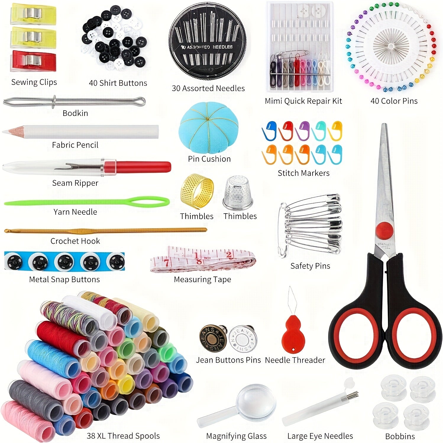 Nähset, Schwarz für Kreativprojekte und Hobby – Detailansicht 3