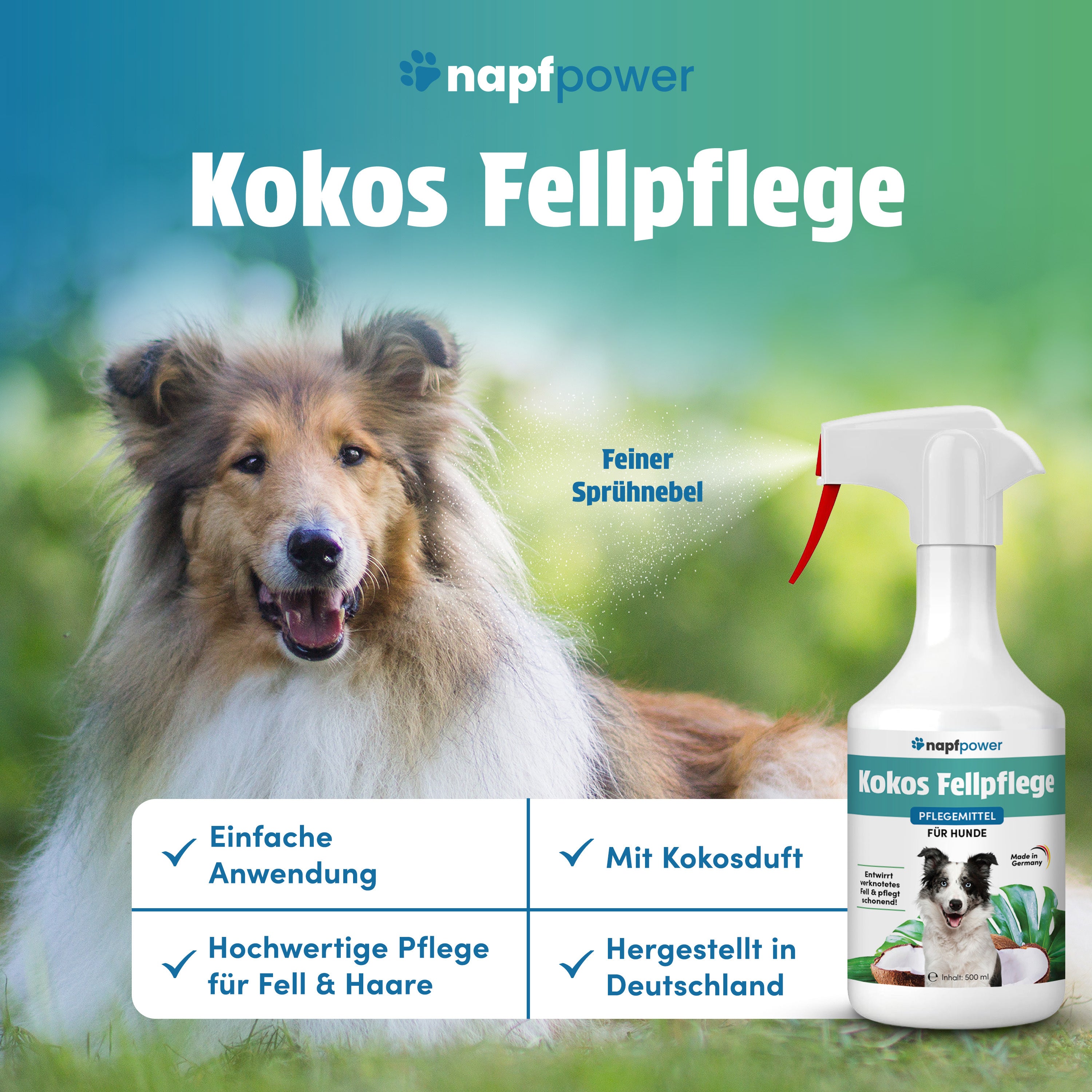 napfpower® Fellspray Hund, 250 ml für Haustiere und Zuhause – Detailansicht 11