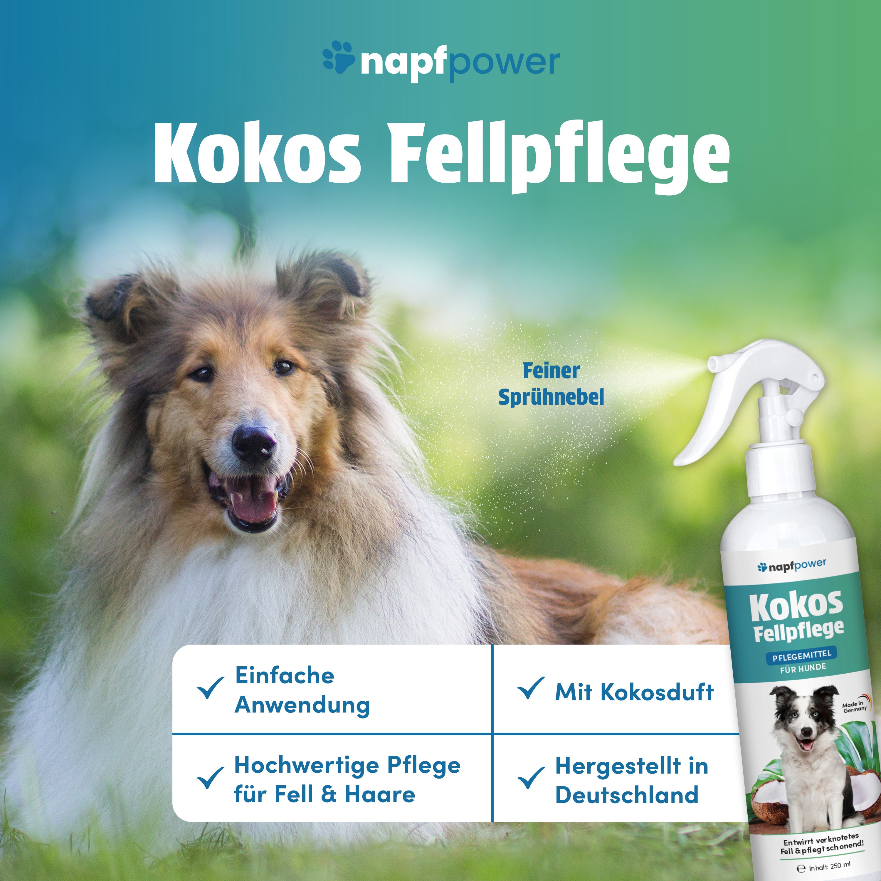 napfpower® Fellspray Hund, 250 ml für Haustiere und Zuhause – Detailansicht 14