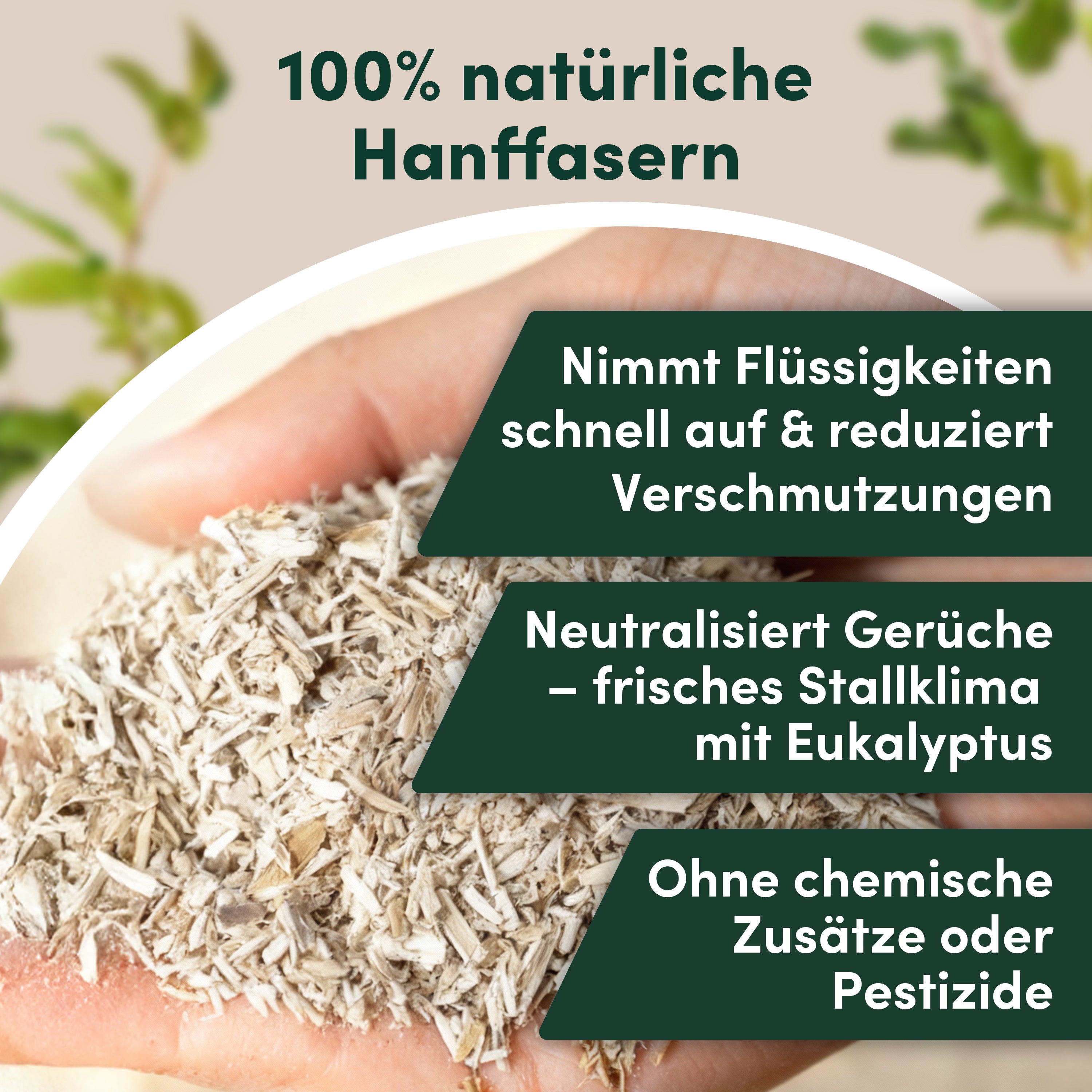 napfpower® Hanfeinstreu, 14 kg für Hühner und Kleintiere – Detailansicht 9