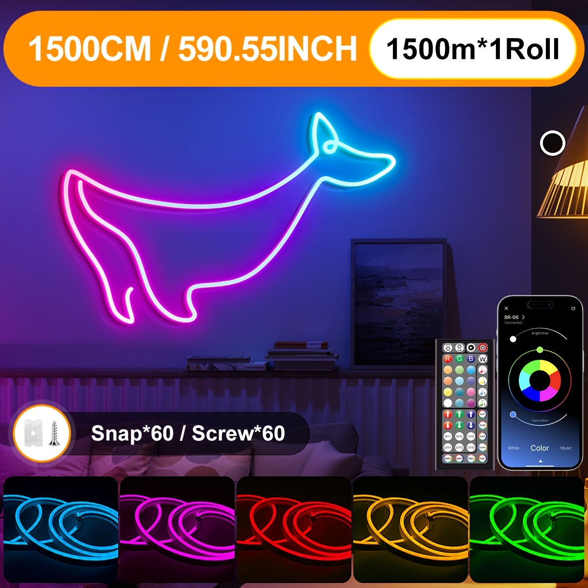Neon LED Lichterkette, LED-Beleuchtung für Schlafzimmer und Bett – Detailansicht 7