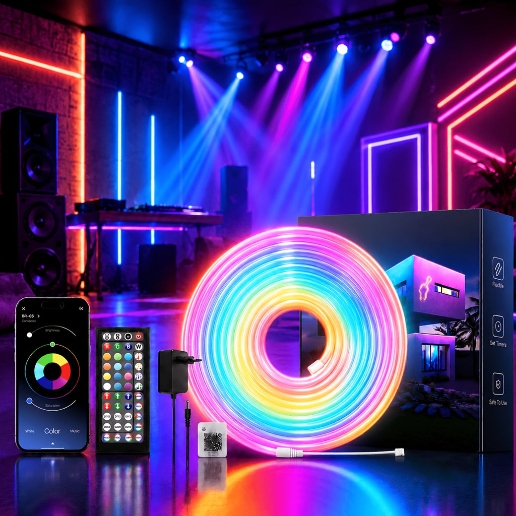 Neon-LED-Streifenlichter, LED-Beleuchtung für Schlafzimmer und Bett – Hauptansicht
