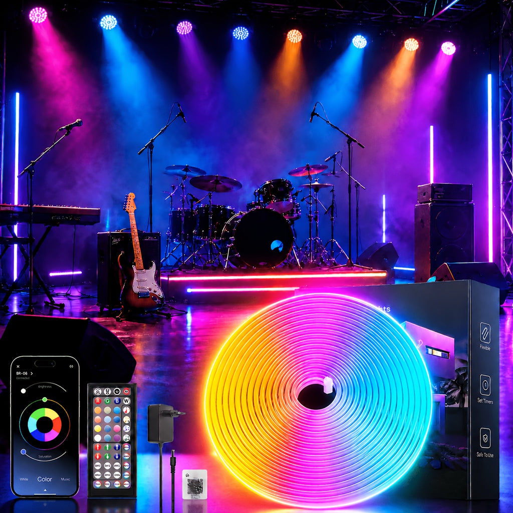 Neon-LED-Streifenlichter, LED-Beleuchtung für Schlafzimmer und Bett – Detailansicht 5