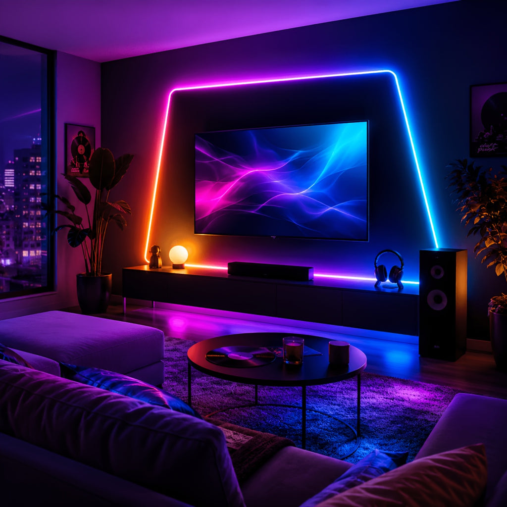 Neon-LED-Streifenlichter, LED-Beleuchtung für Schlafzimmer und Bett – Detailansicht 9