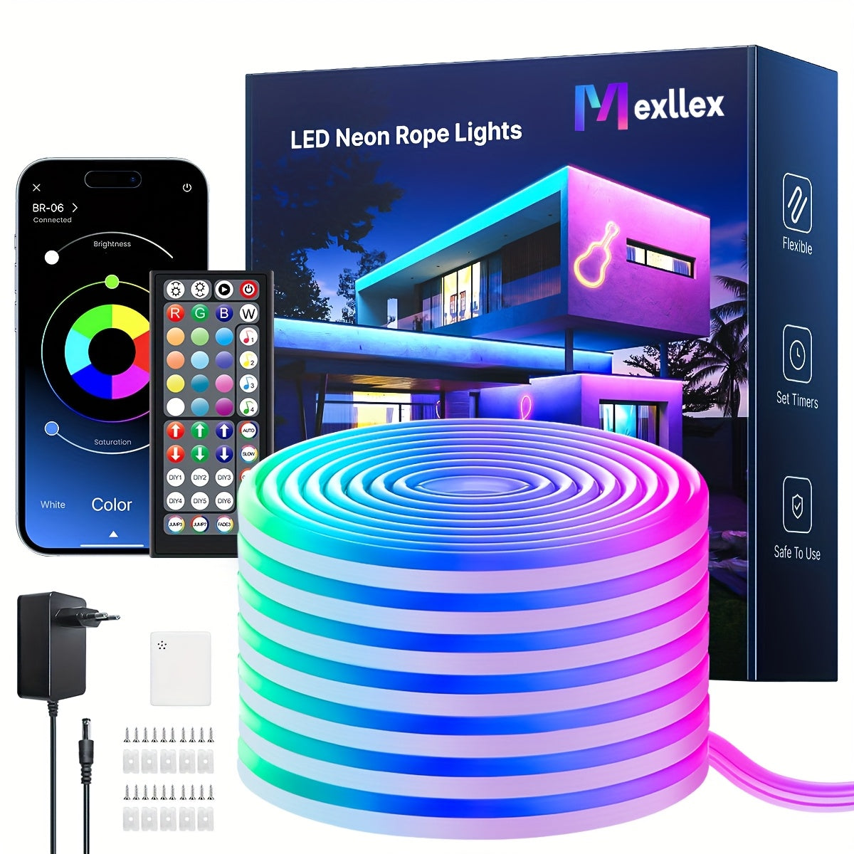 Neon Lichterkette, LED-Beleuchtung für Schlafzimmer und Bett – Detailansicht 4