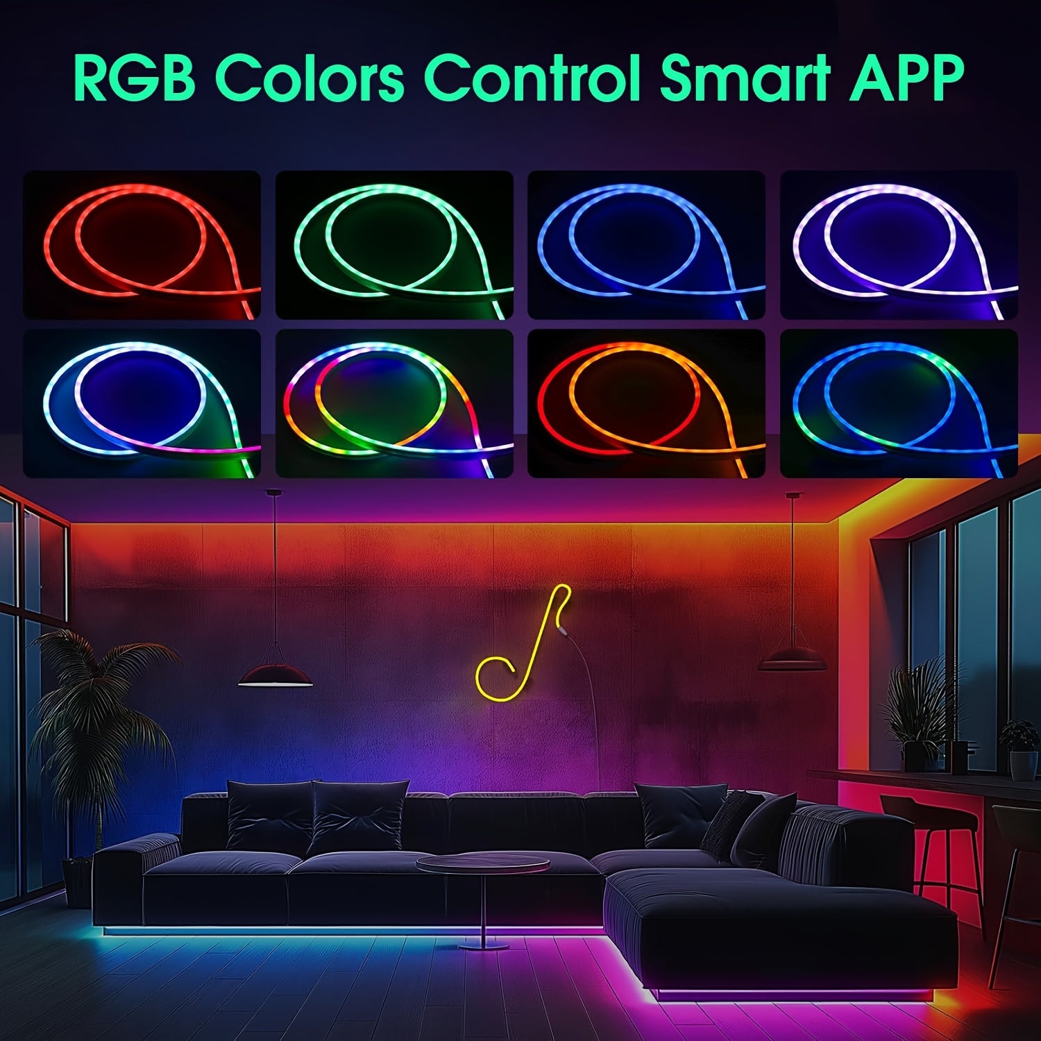 Neon Lichterkette, LED-Beleuchtung für Schlafzimmer und Bett – Detailansicht 5