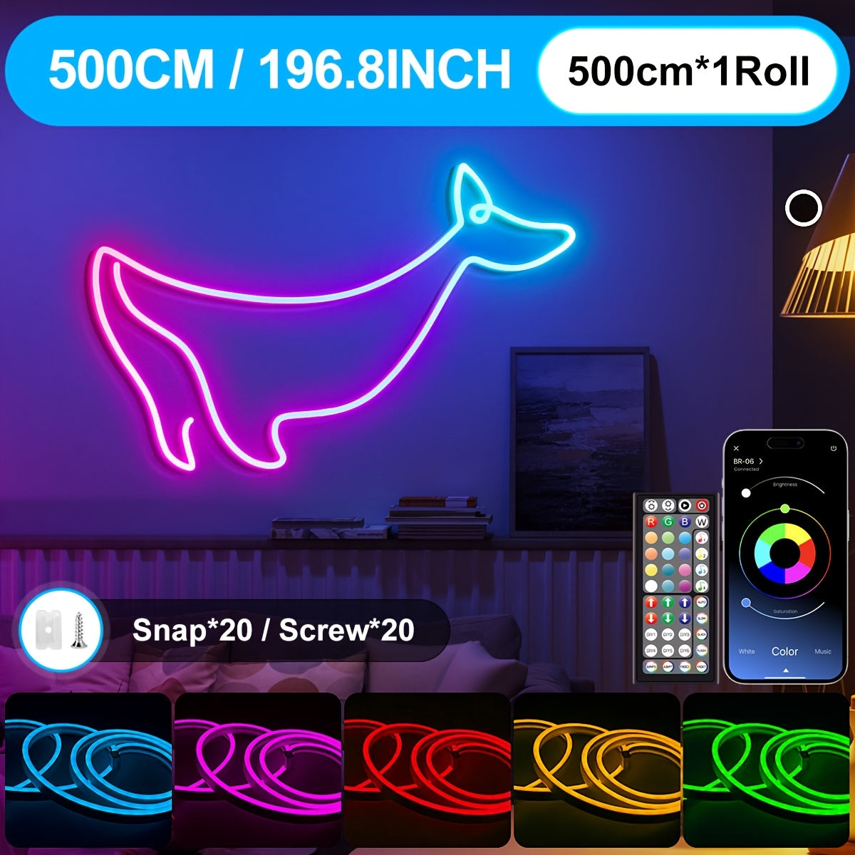 Neon Lichterkette, LED-Beleuchtung für Schlafzimmer und Bett – Detailansicht 6