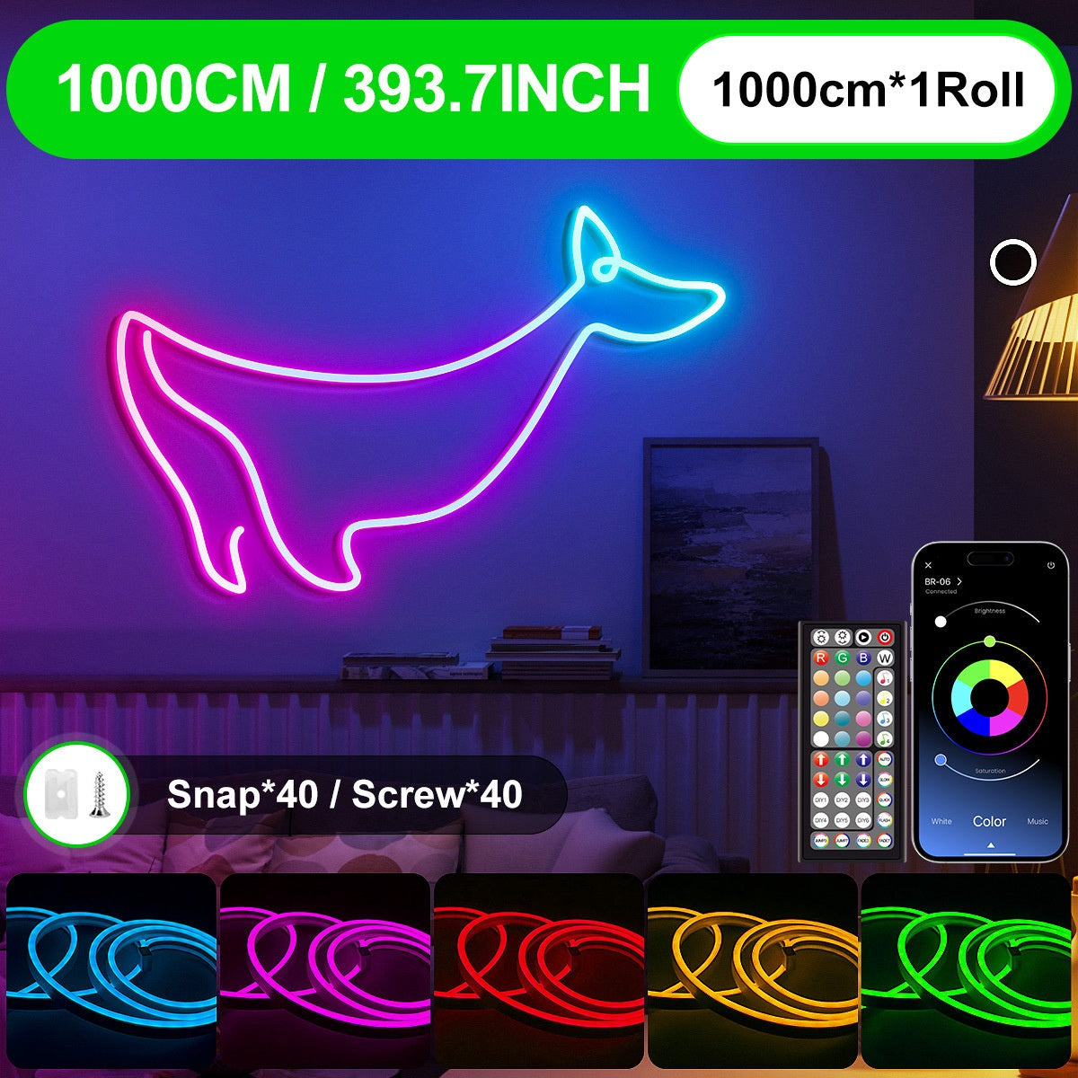 Neon Lichterkette, LED-Beleuchtung für Schlafzimmer und Bett – Detailansicht 8