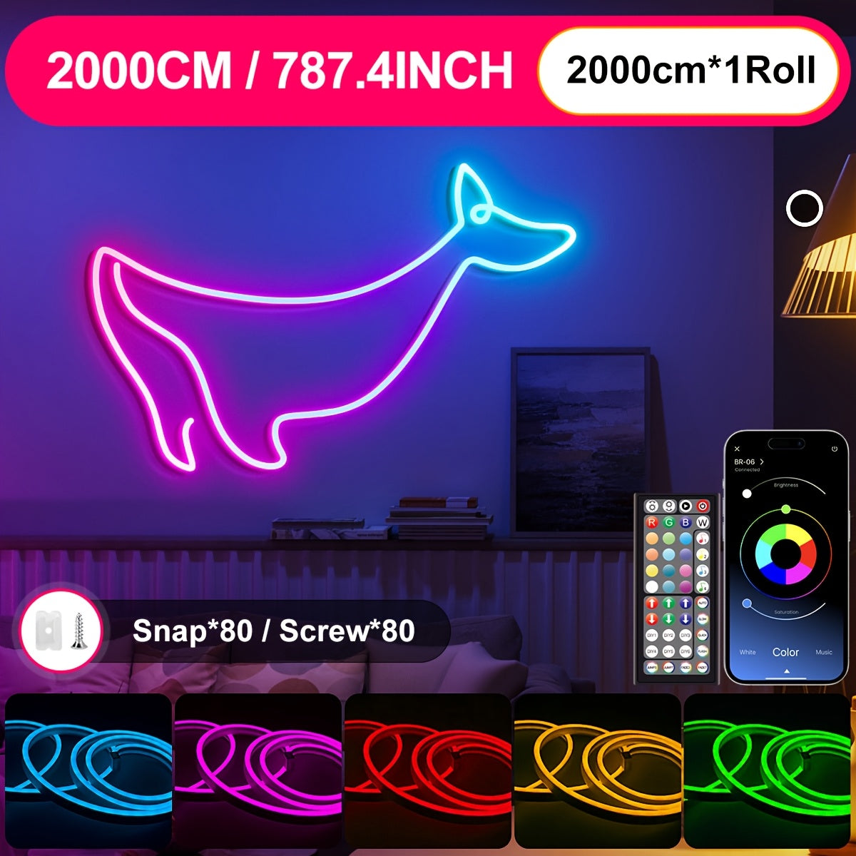 Neon Lichterkette, LED-Beleuchtung für Schlafzimmer und Bett – Detailansicht 10