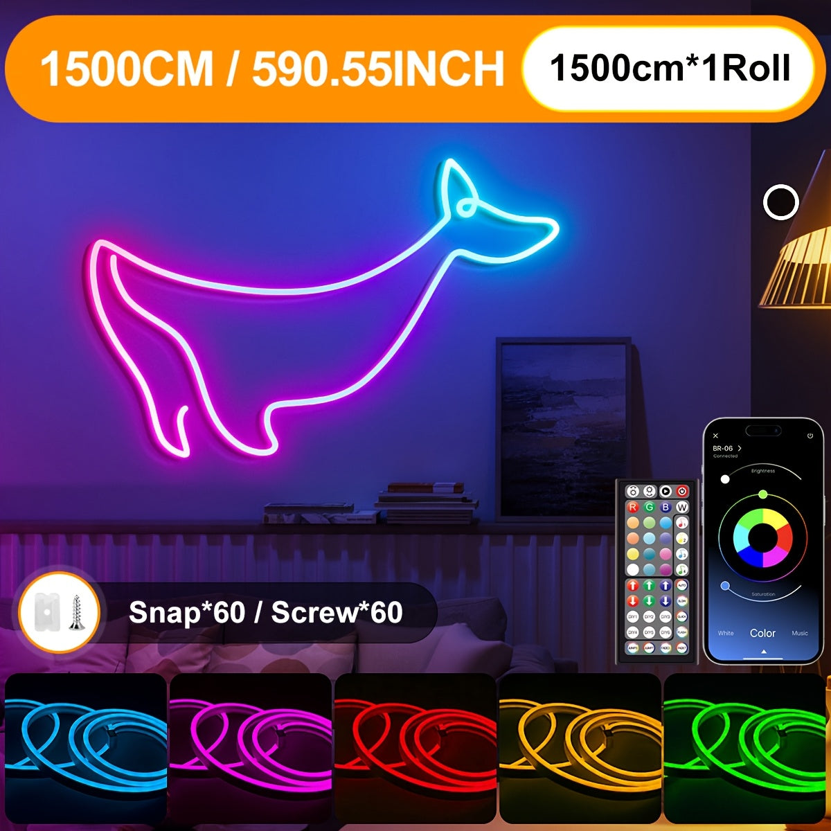 Neon Lichterkette, LED-Beleuchtung für Schlafzimmer und Bett – Detailansicht 15