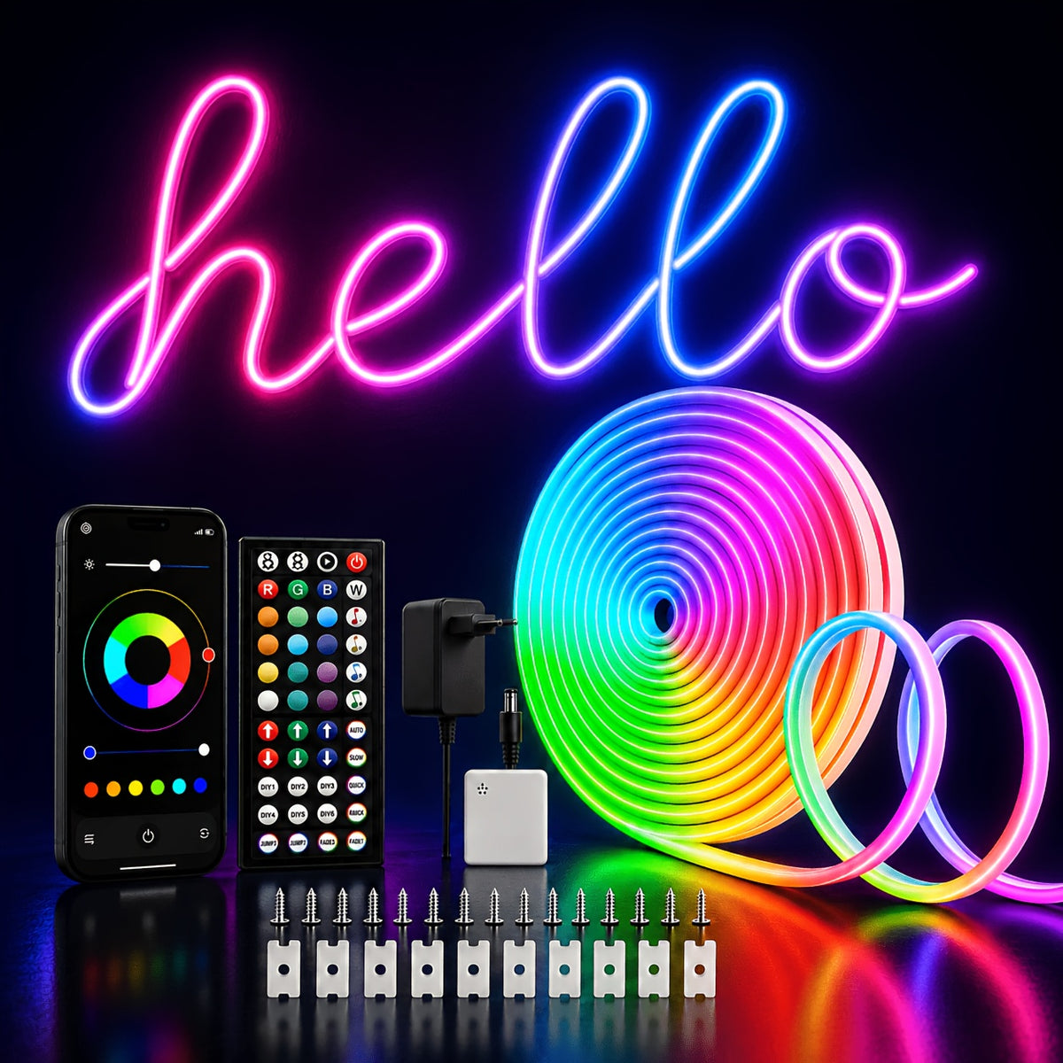 Neon Lichtleiste, BT LED-20M für Schlafzimmer und Bett – Detailansicht 9