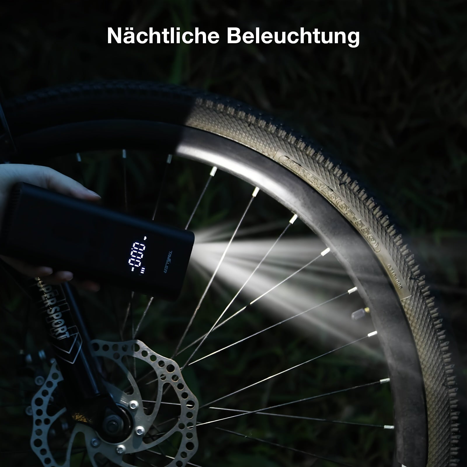 Neuer Voreinstellbarer Luftdruck-Reifenfüller, LED-Beleuchtung für Fahrzeug und unterwegs – Detailansicht 9