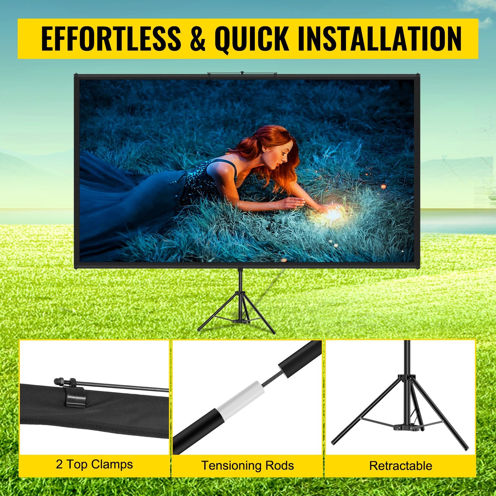 Outdoor-Filmleinwand, 203,2 cm für Alltag und Zuhause – Detailansicht 9
