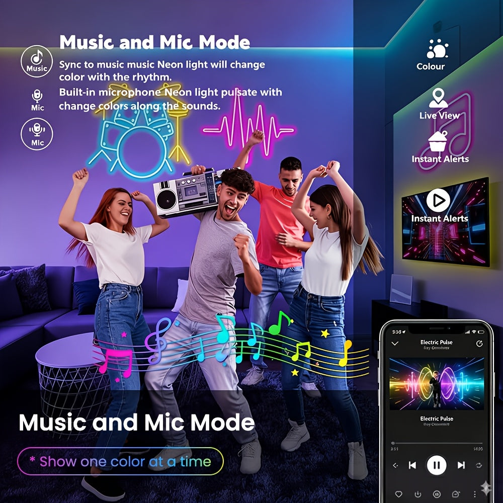 Outdoor RGB Neonlichter, 10M für Schlafzimmer und Bett – Detailansicht 10