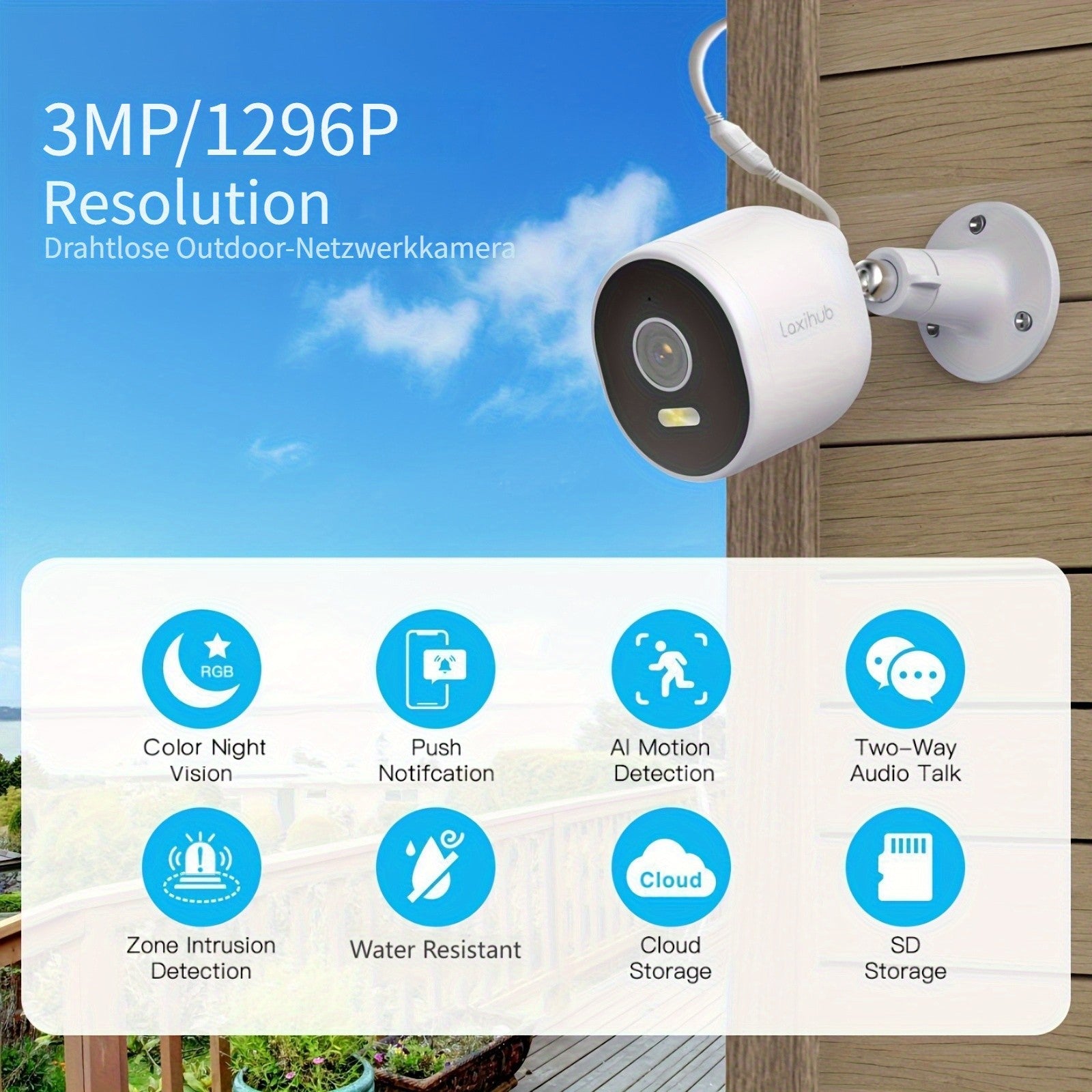 P Outdoor PTZ-Kamera, 5200mAh für Zuhause und unterwegs – Detailansicht 22