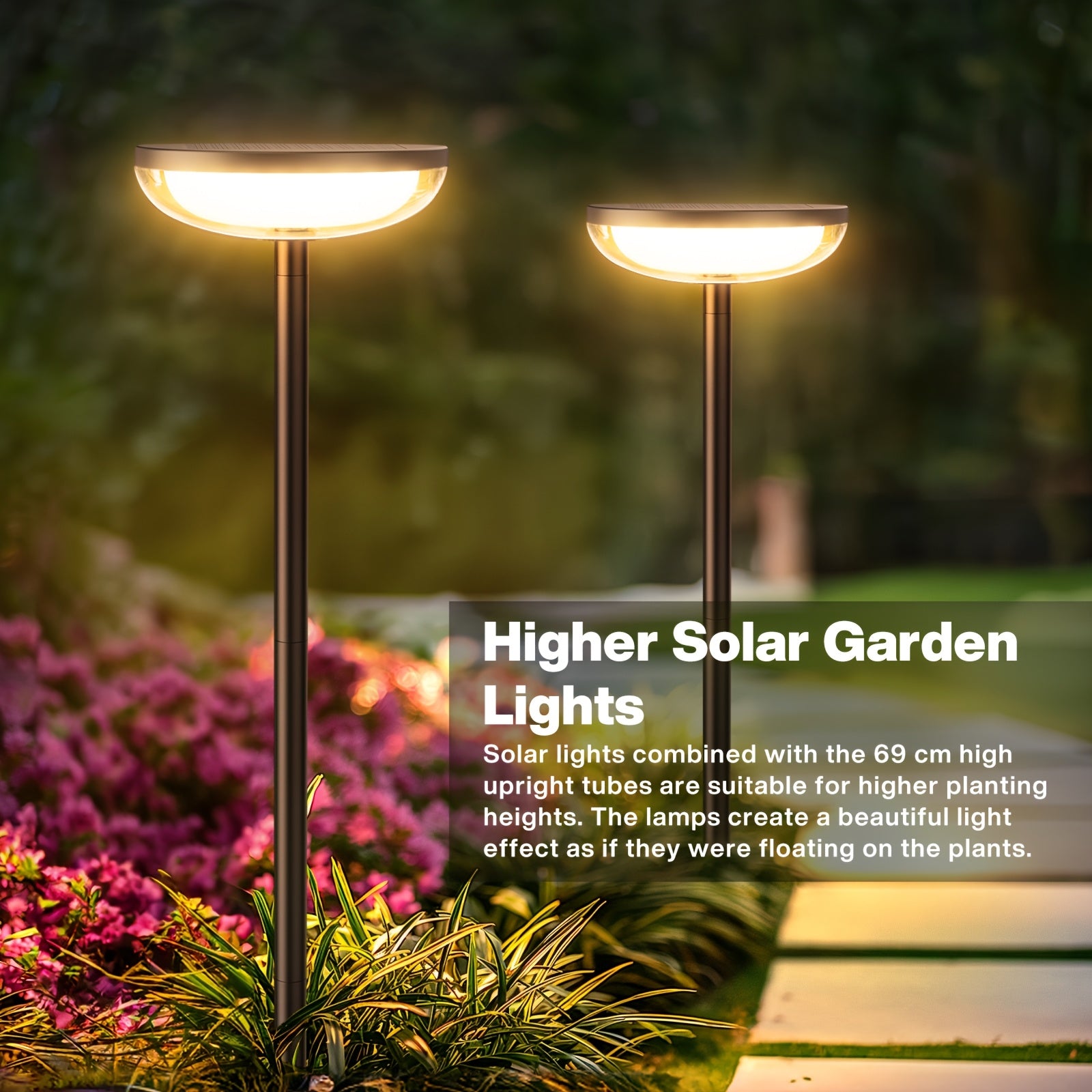 / Pack Solar Gartenleuchten, 78,74 cm für Garten und Terrasse – Detailansicht 4