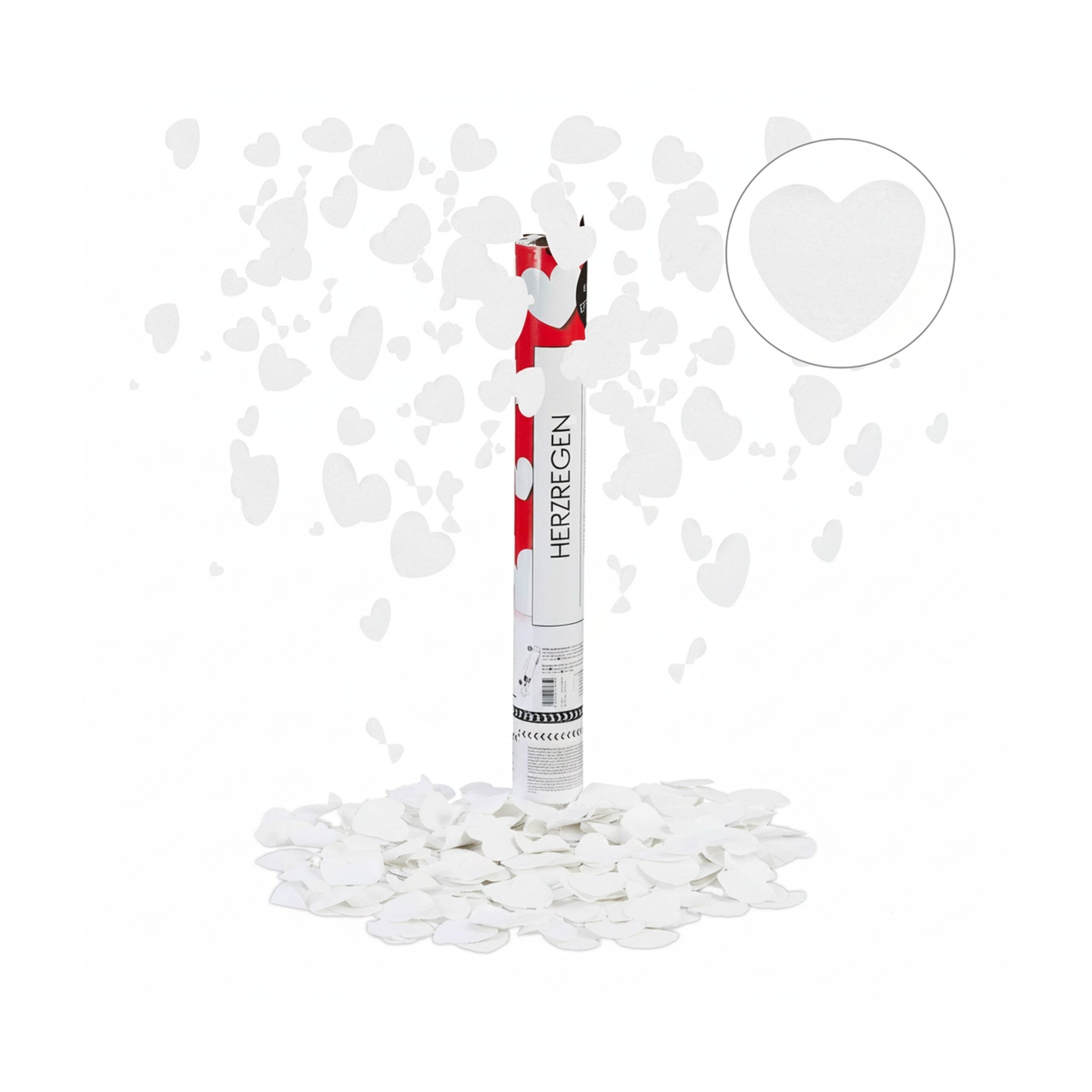 Party Popper Herzen in Weiß, 40 cm für Alltag und Zuhause – Detailansicht 10