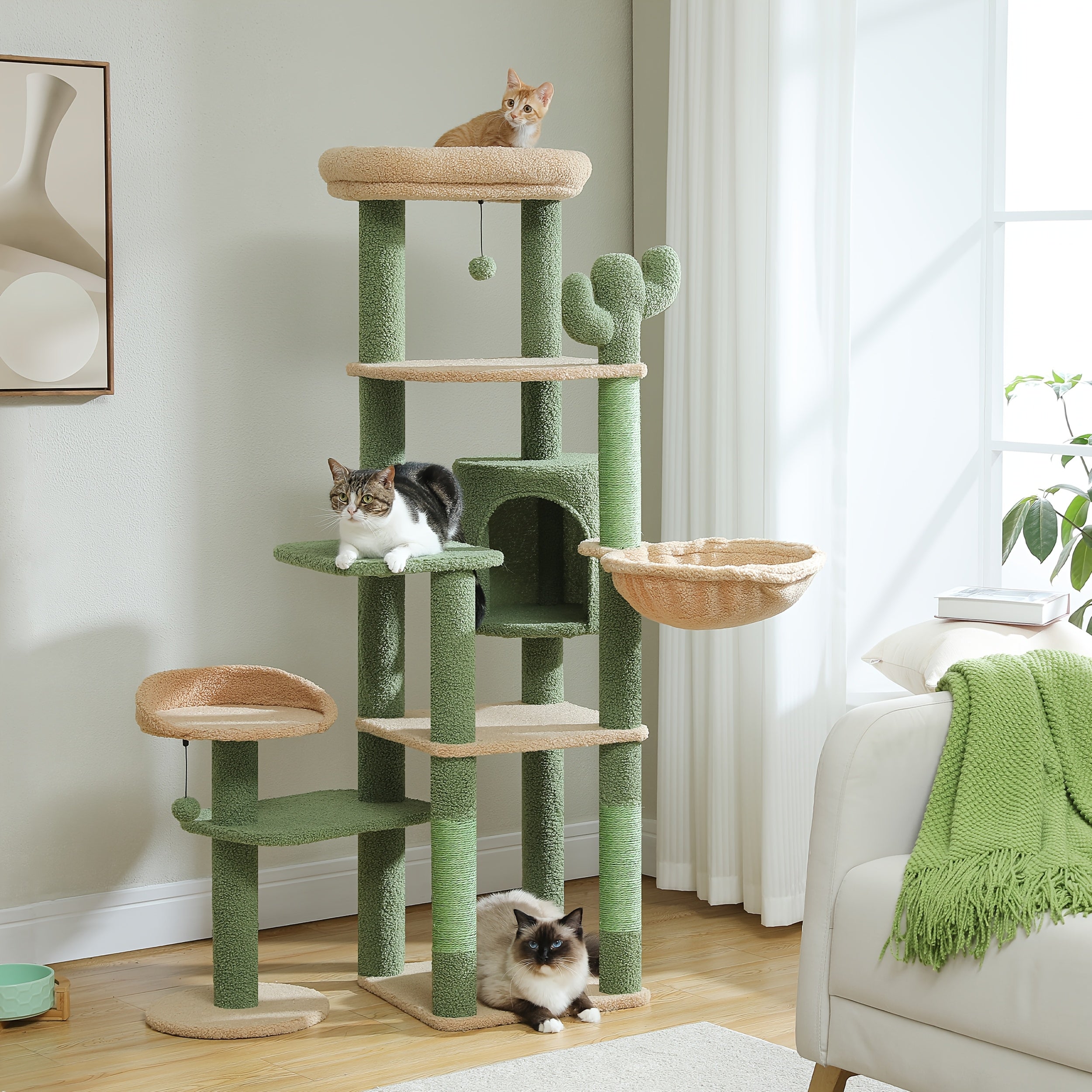 Pawz Road Cactus Katzenbaum Turm, 150 cm für Haustiere und Zuhause – Hauptansicht