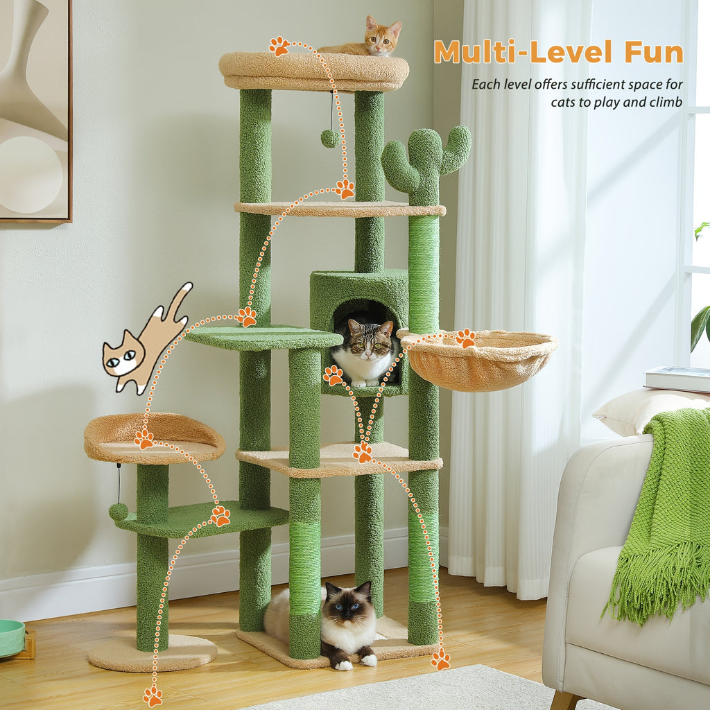 Pawz Road Cactus Katzenbaum Turm, 150 cm für Haustiere und Zuhause – Detailansicht 7