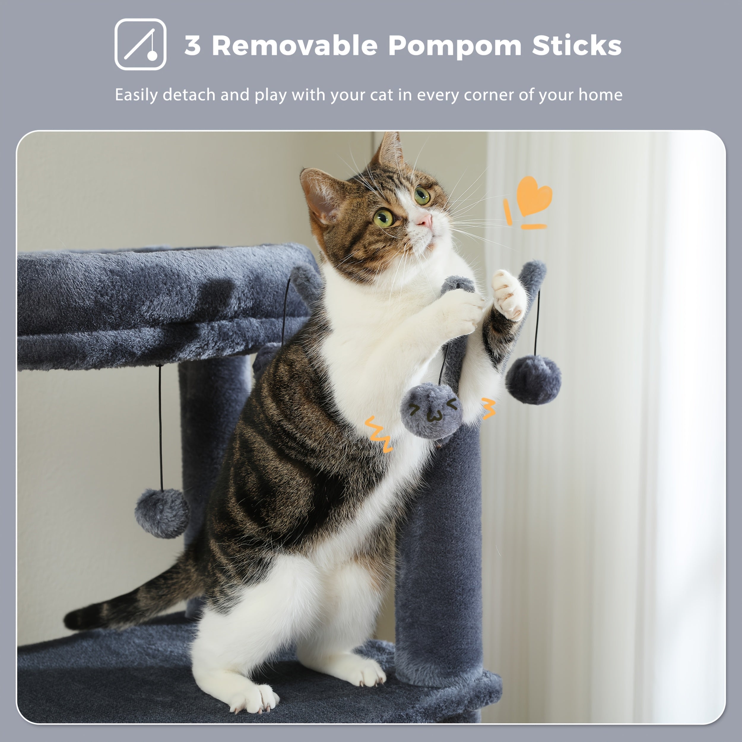Pawz Road Cactus Katzenbaum Turm, 150 cm für Haustiere und Zuhause – Detailansicht 10