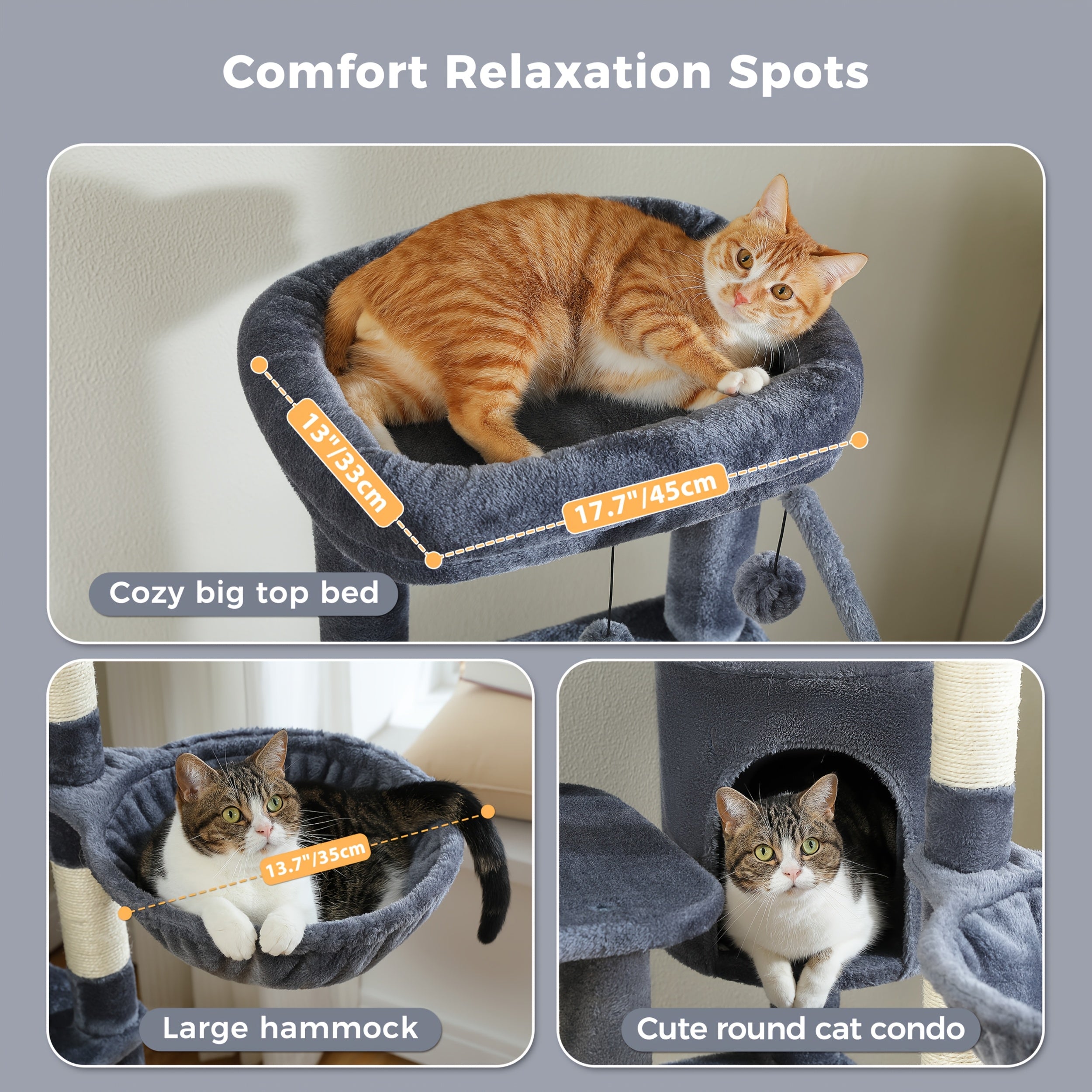 Pawz Road Cactus Katzenbaum Turm, 150 cm für Haustiere und Zuhause – Detailansicht 11