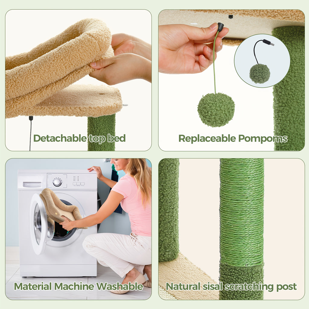 Pawz Road Cactus Katzenbaum Turm, 150 cm für Haustiere und Zuhause – Detailansicht 16