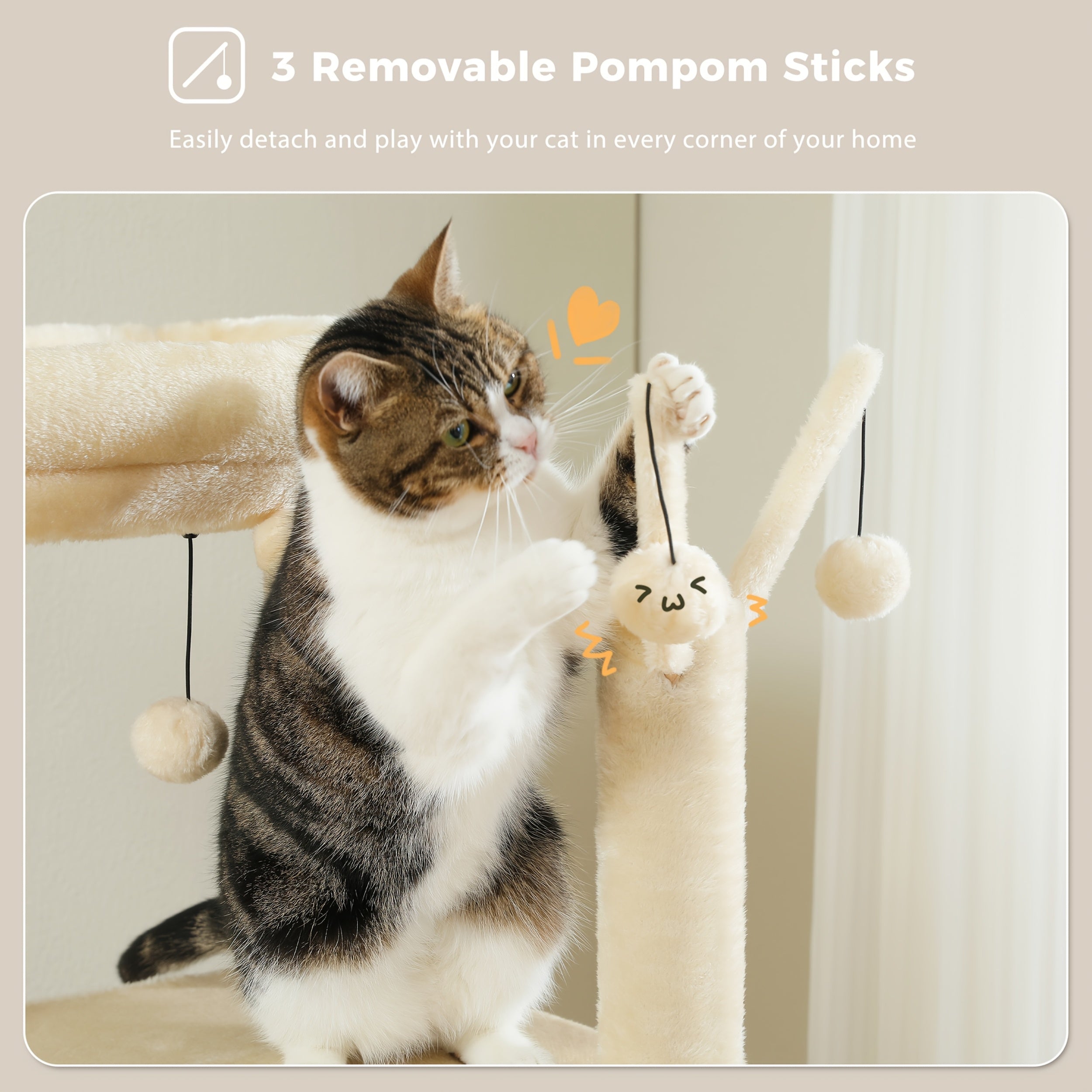 Pawz Road Cactus Katzenbaum Turm, 150 cm für Haustiere und Zuhause – Detailansicht 18