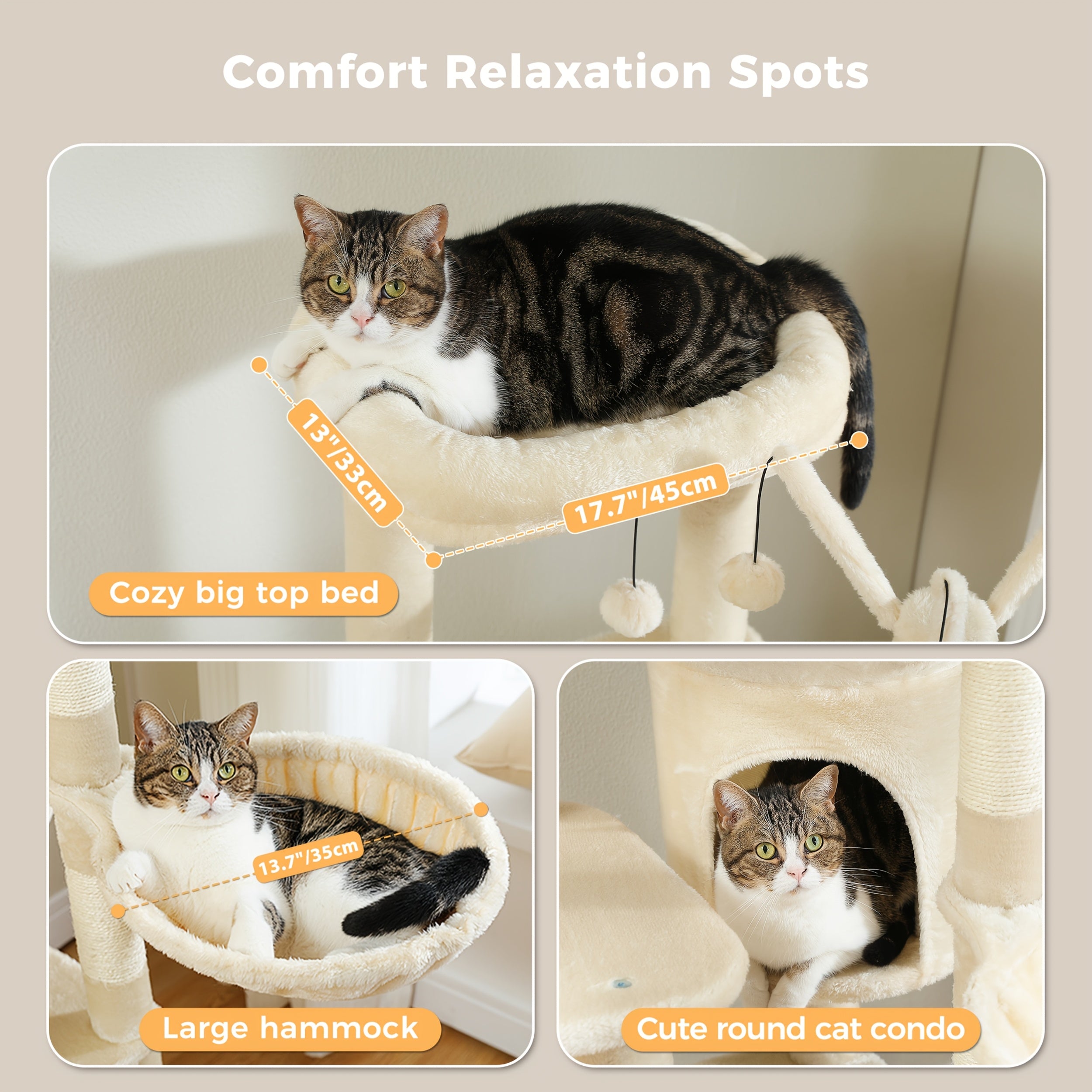 Pawz Road Cactus Katzenbaum Turm, 150 cm für Haustiere und Zuhause – Detailansicht 19