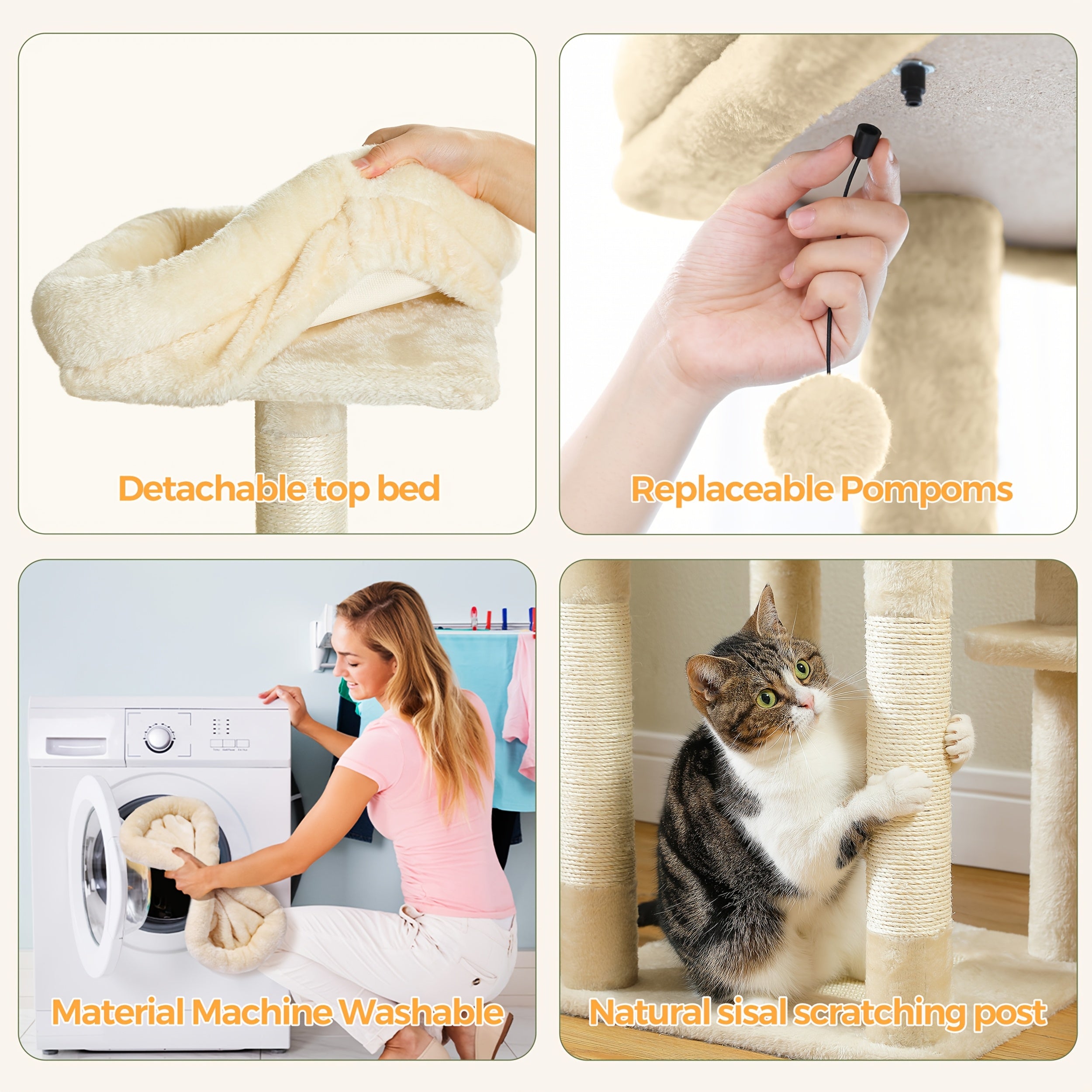 Pawz Road Cactus Katzenbaum Turm, 150 cm für Haustiere und Zuhause – Detailansicht 20