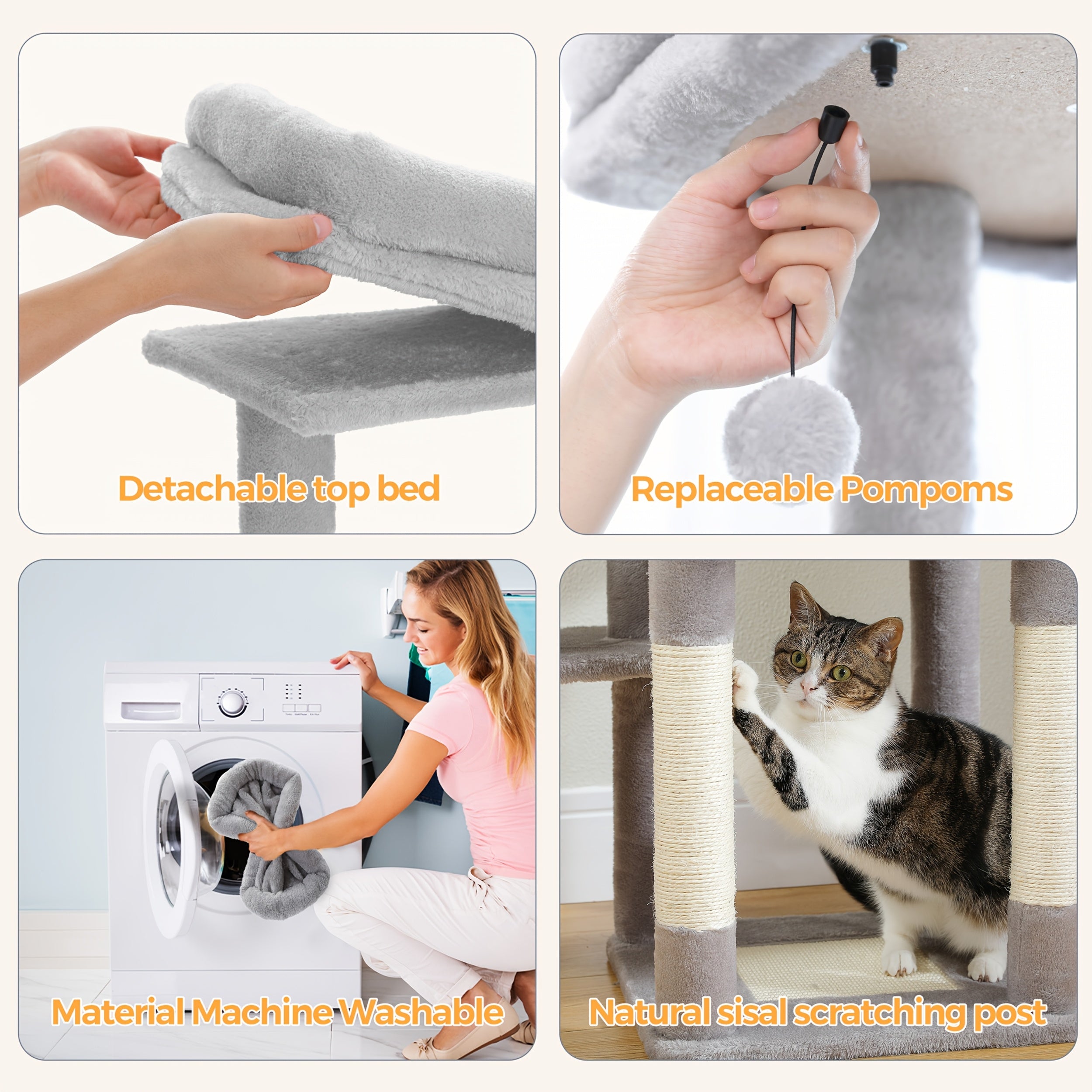 Pawz Road Cactus Katzenbaum Turm, 150 cm für Haustiere und Zuhause – Detailansicht 24