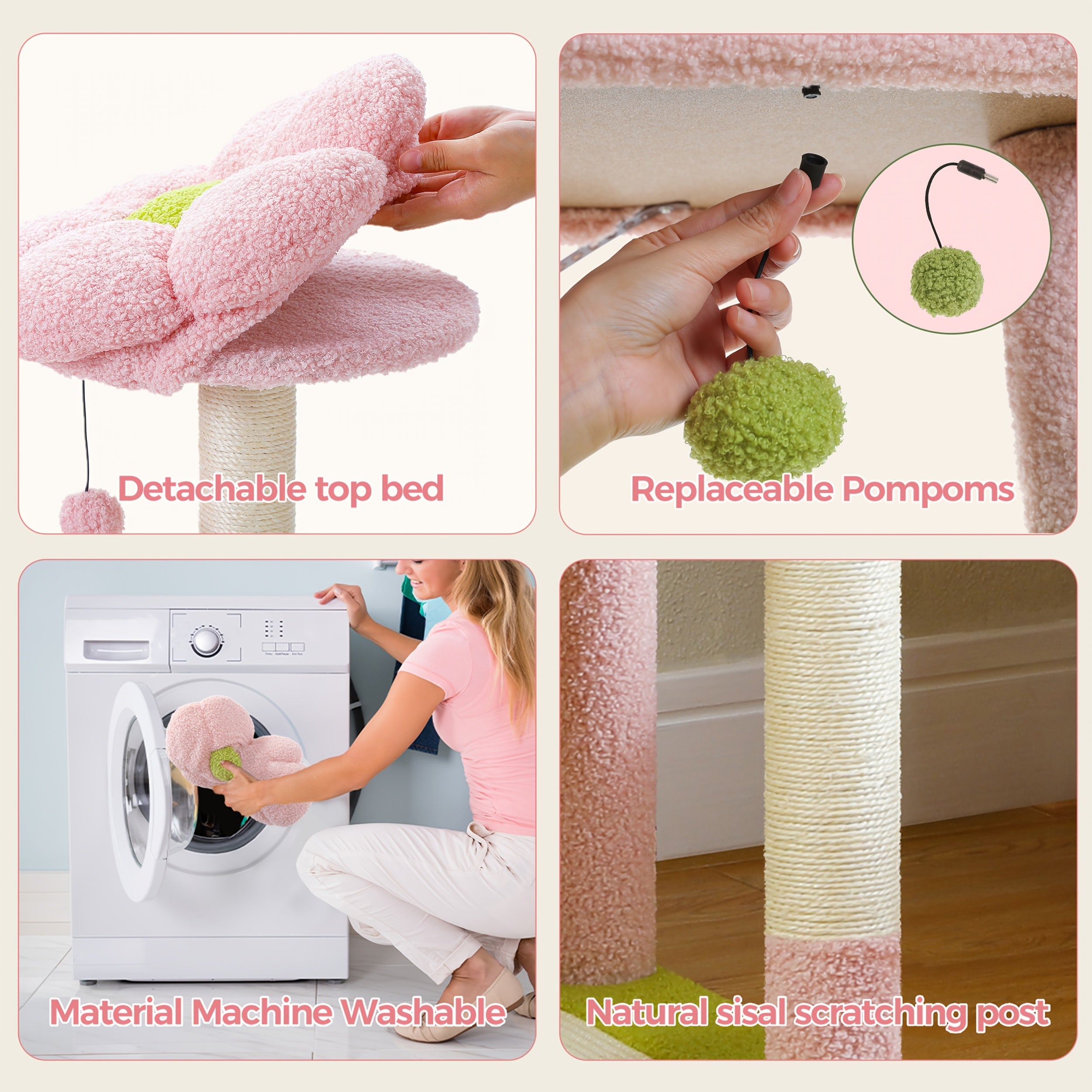 Pawz Road Cactus Katzenbaum Turm, 150 cm für Haustiere und Zuhause – Detailansicht 28