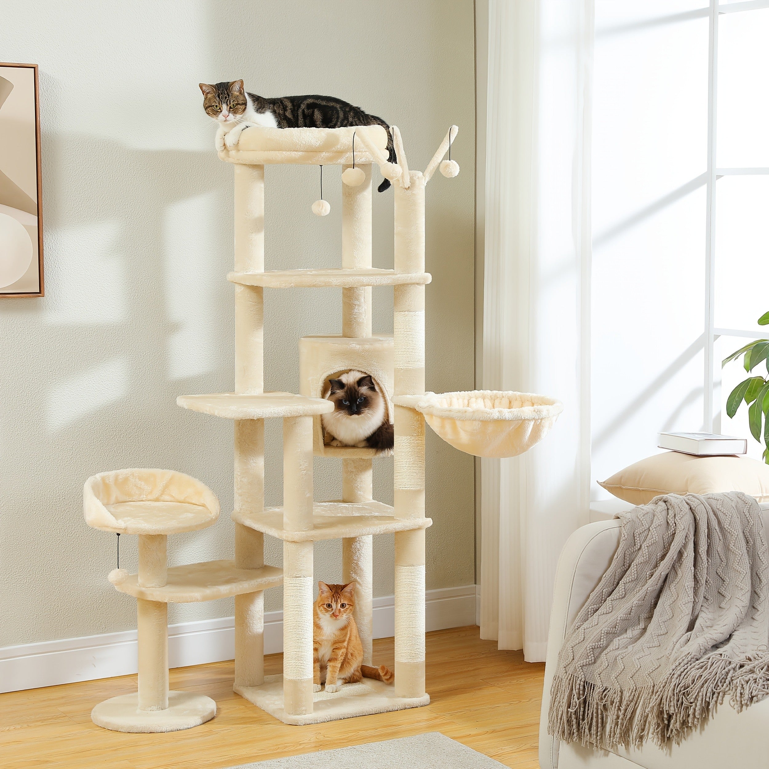 Pawz Road Cactus Katzenbaum Turm, 150 cm für Haustiere und Zuhause – Detailansicht 29