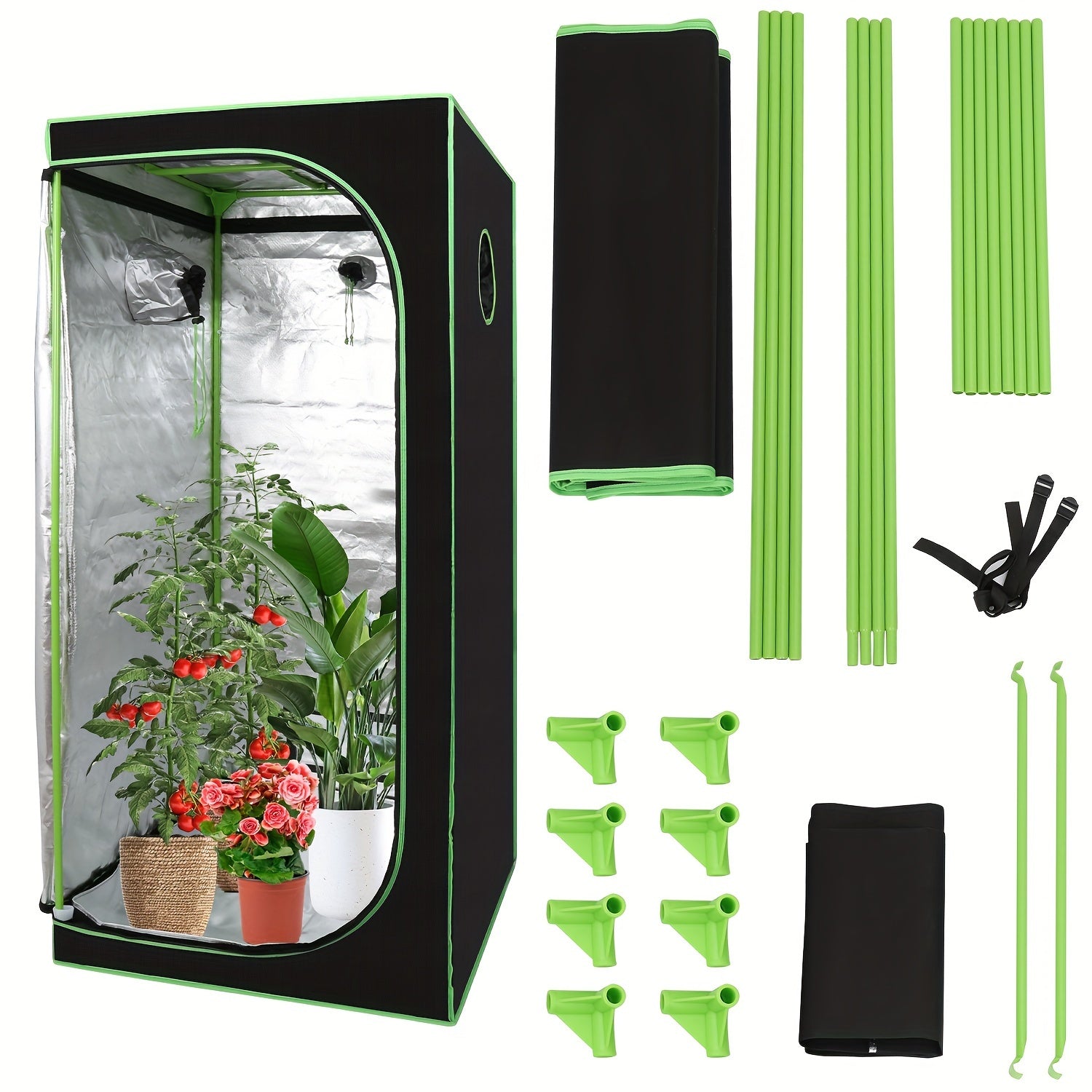 Pflanzen, wasserdicht für Pflanzen Lichtdicht und Wasserdicht Kulturzelt Indoor Growbox – Detailansicht 8