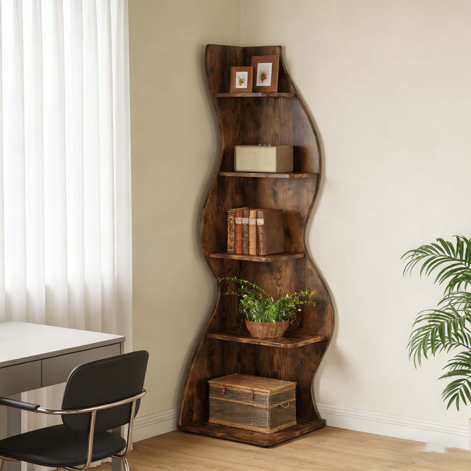 Pflanzenständer, Holz für Wohnzimmer und Arbeitszimmer – Detailansicht 2