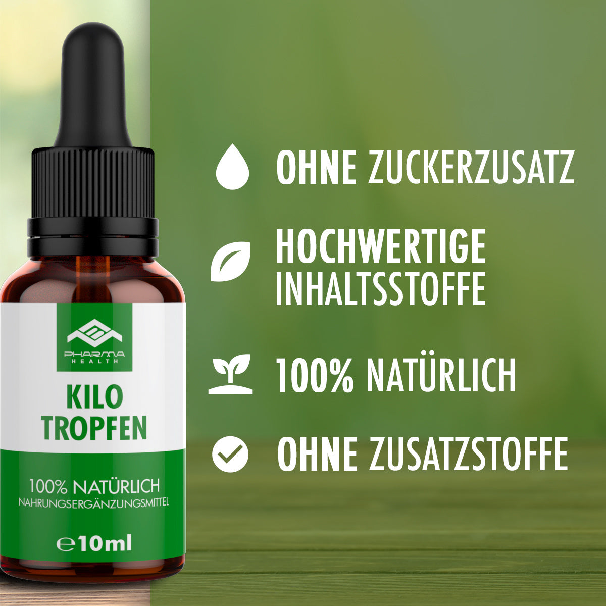 Pharma Health, Kilo Tropfen für Pflege zu Hause und Alltag – Detailansicht 2