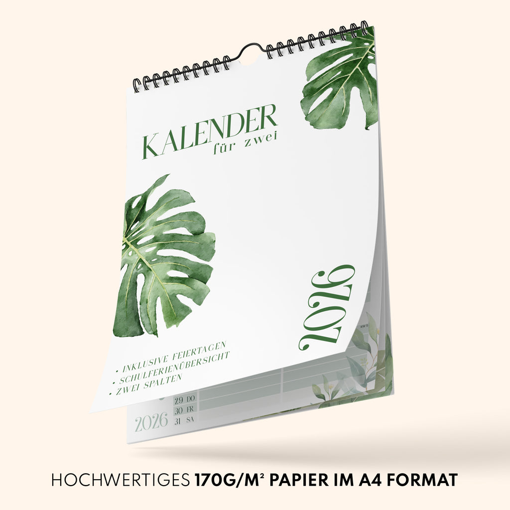 Planer für Zwei (Wandkalender, Monstera für Alltag und Zuhause – Detailansicht 3