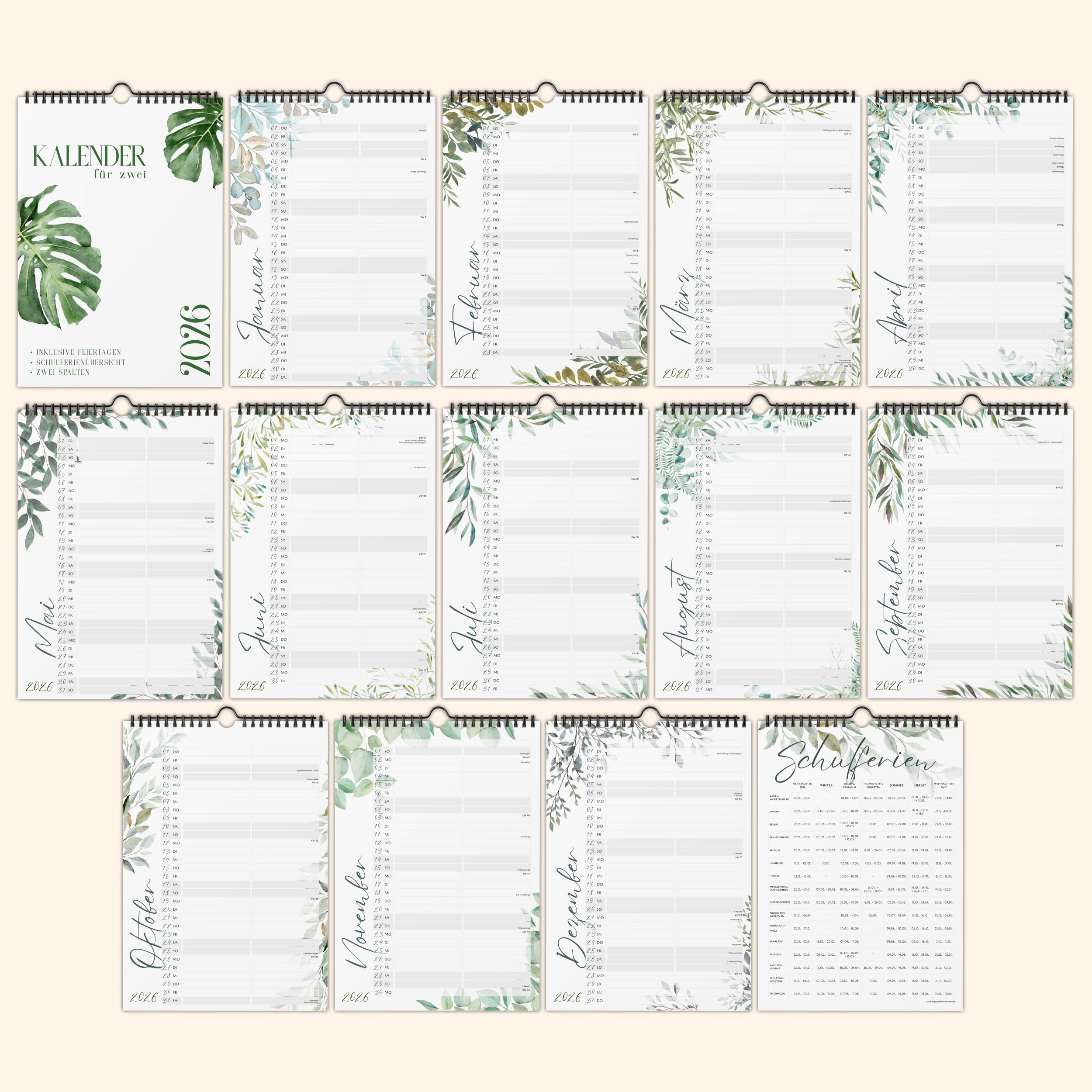 Planer für Zwei (Wandkalender, Monstera für Alltag und Zuhause – Detailansicht 16