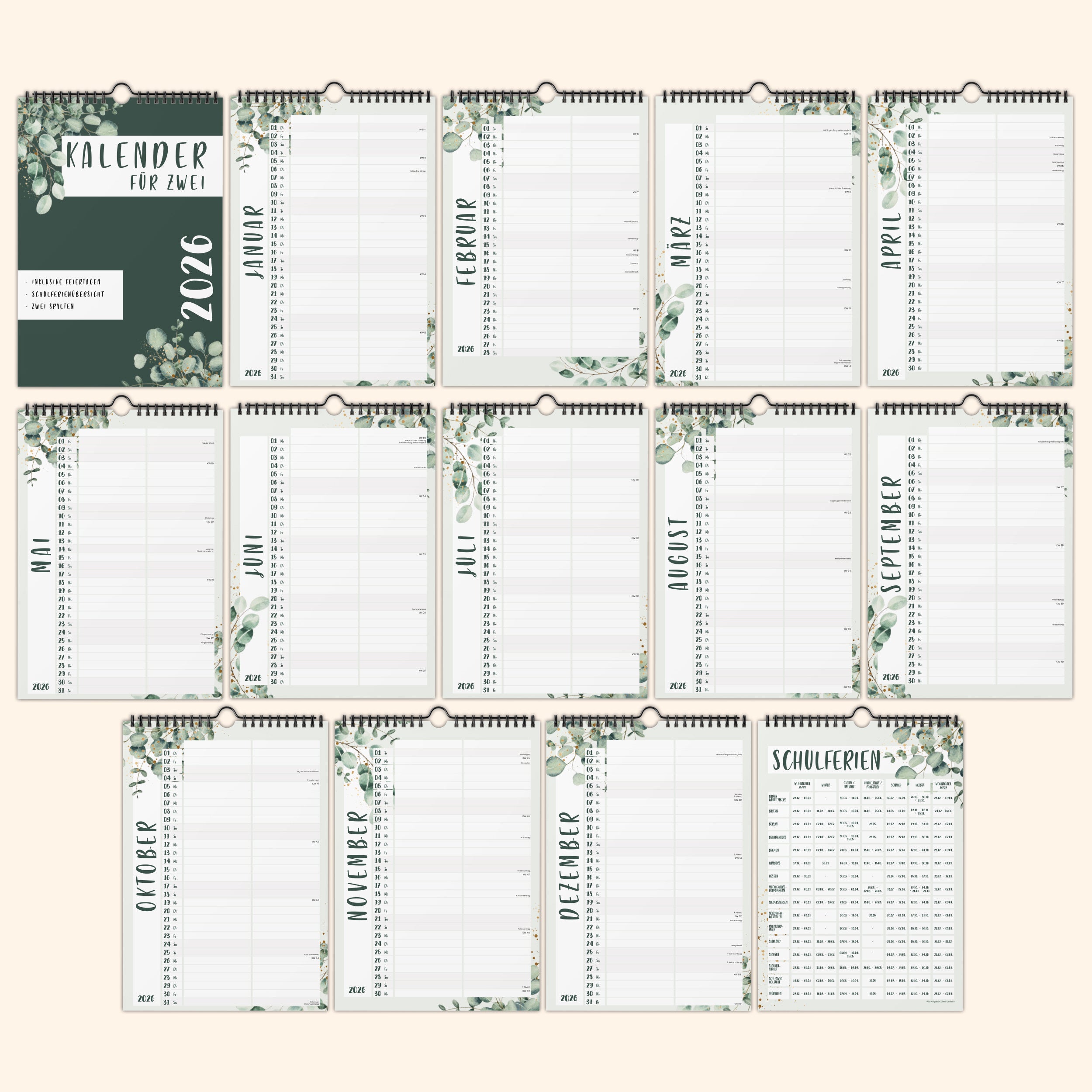 Planer für Zwei (Wandkalender, Monstera für Alltag und Zuhause – Detailansicht 25