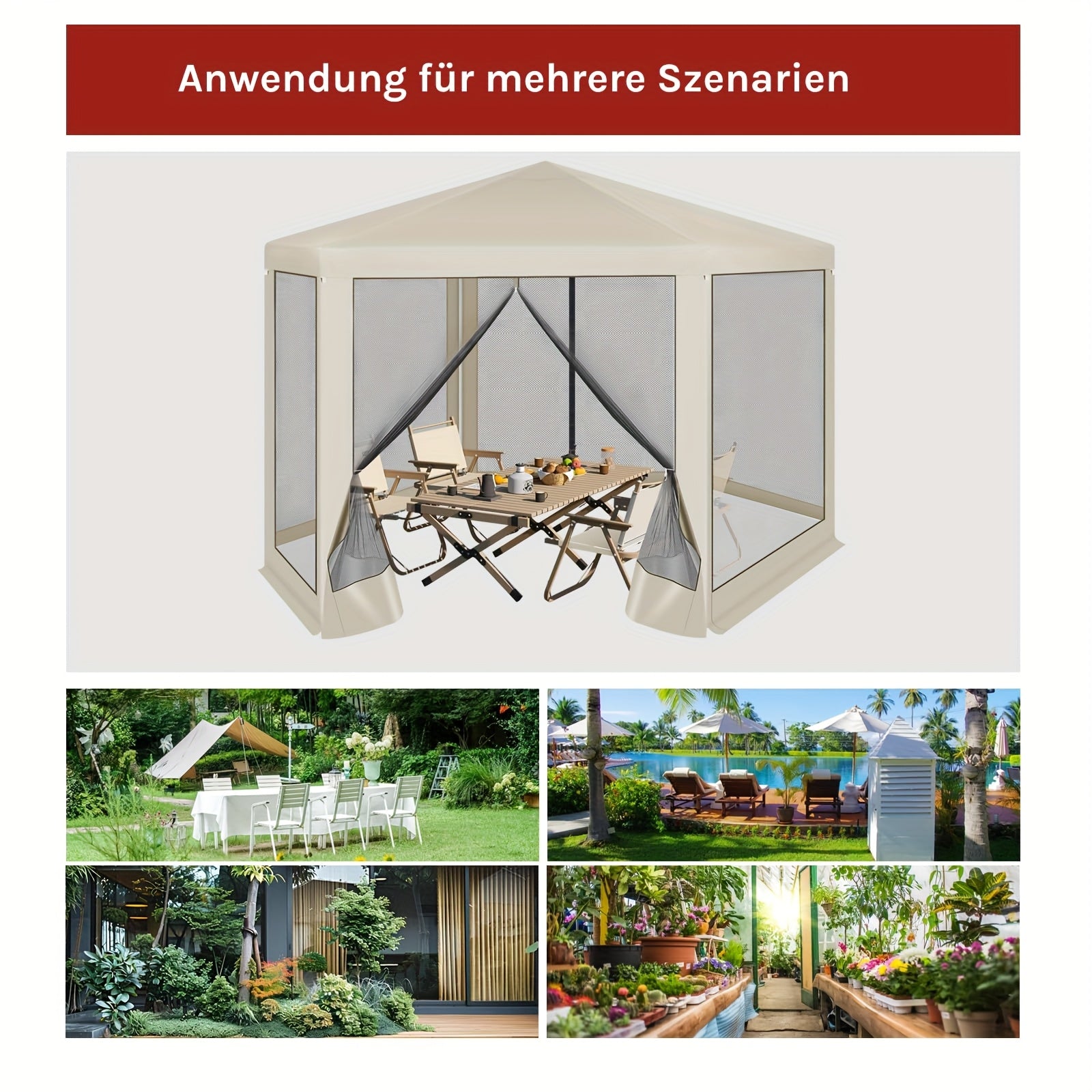 Pop-up-Gartenpavillon, 1 Stück für Garten und Terrasse – Detailansicht 11